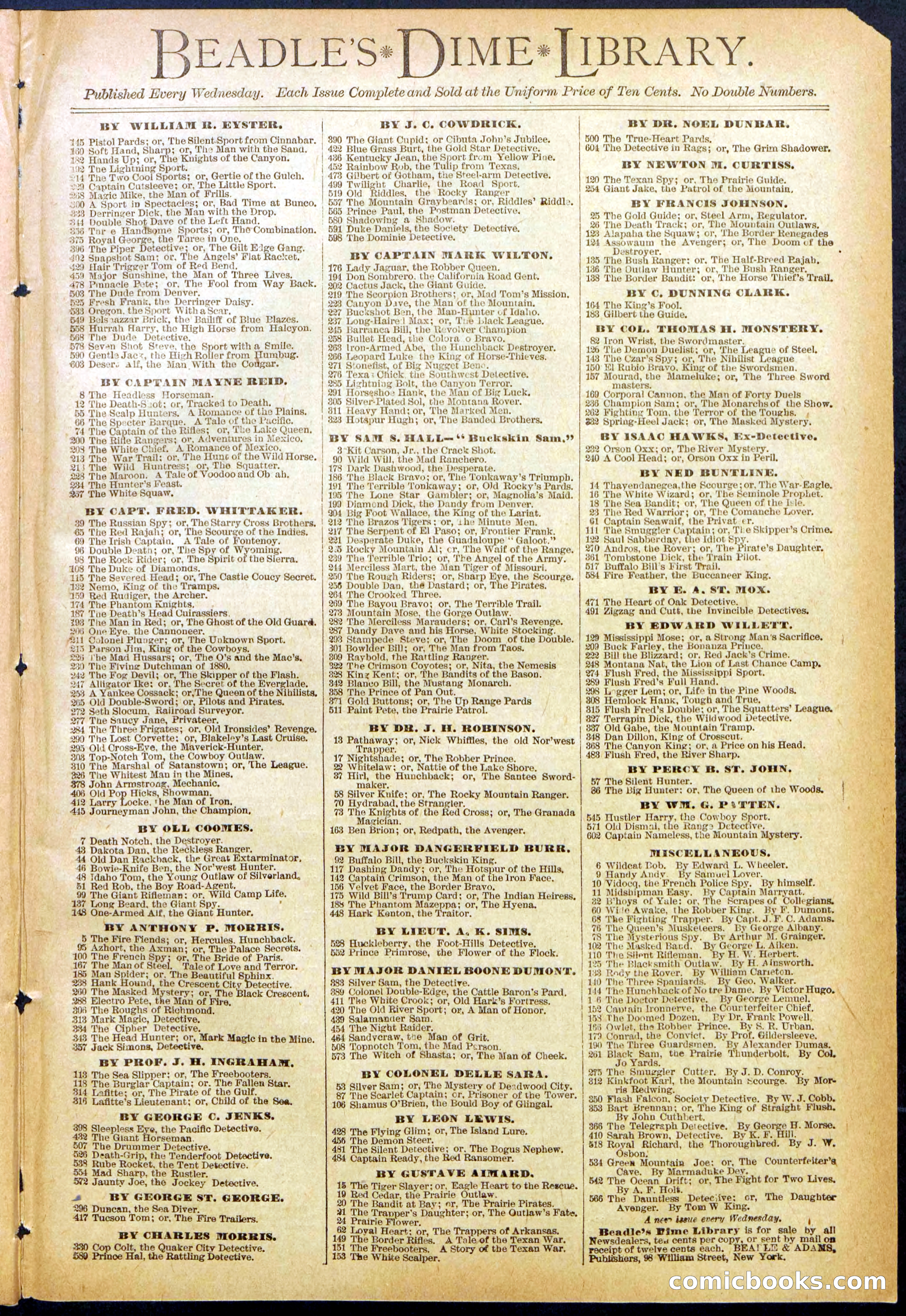 Beadle's New York Dime Library No. 617 — page 31 of 32