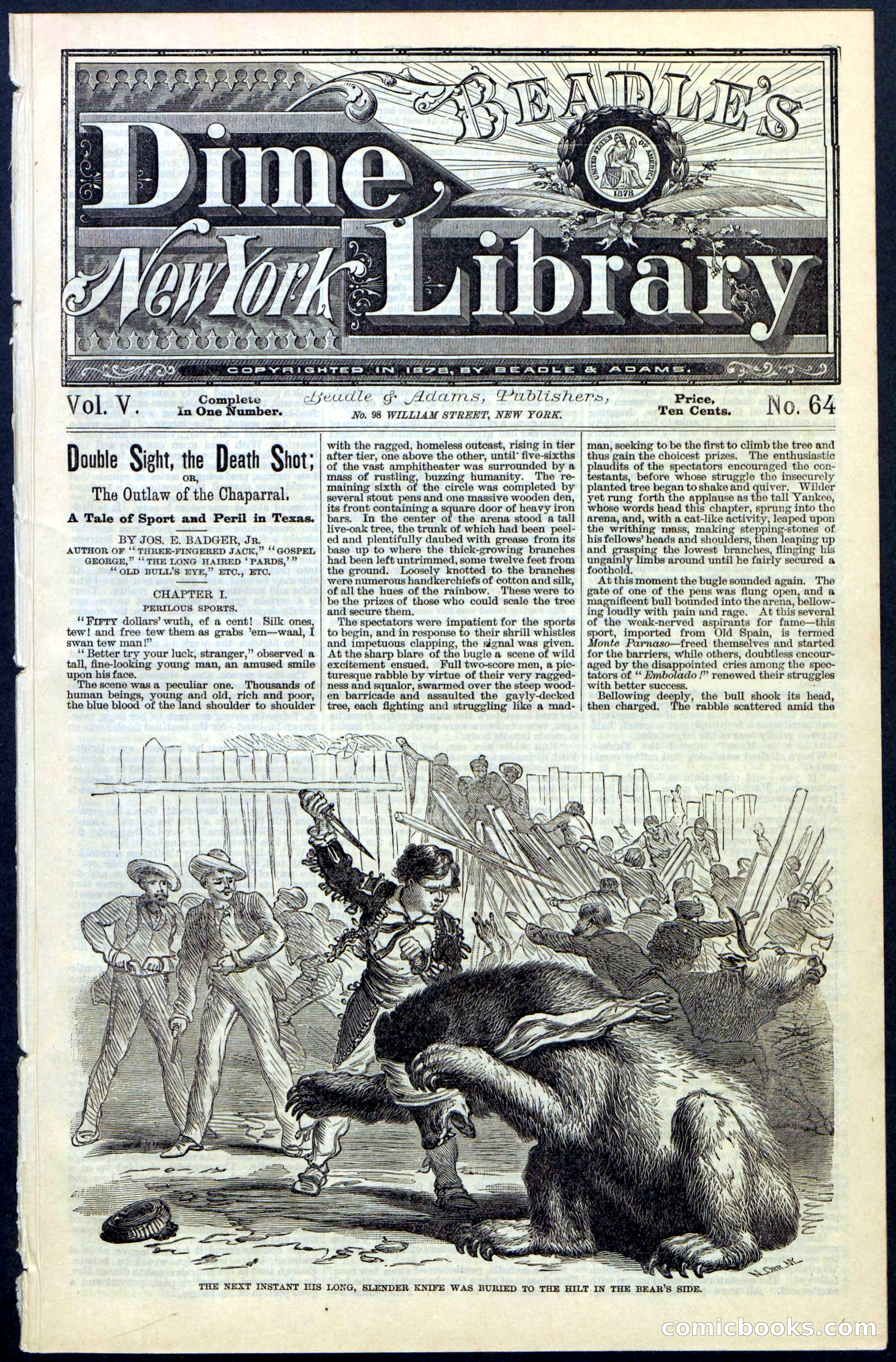 Beadle's New York Dime Library, No. 64 — page 1 of 24