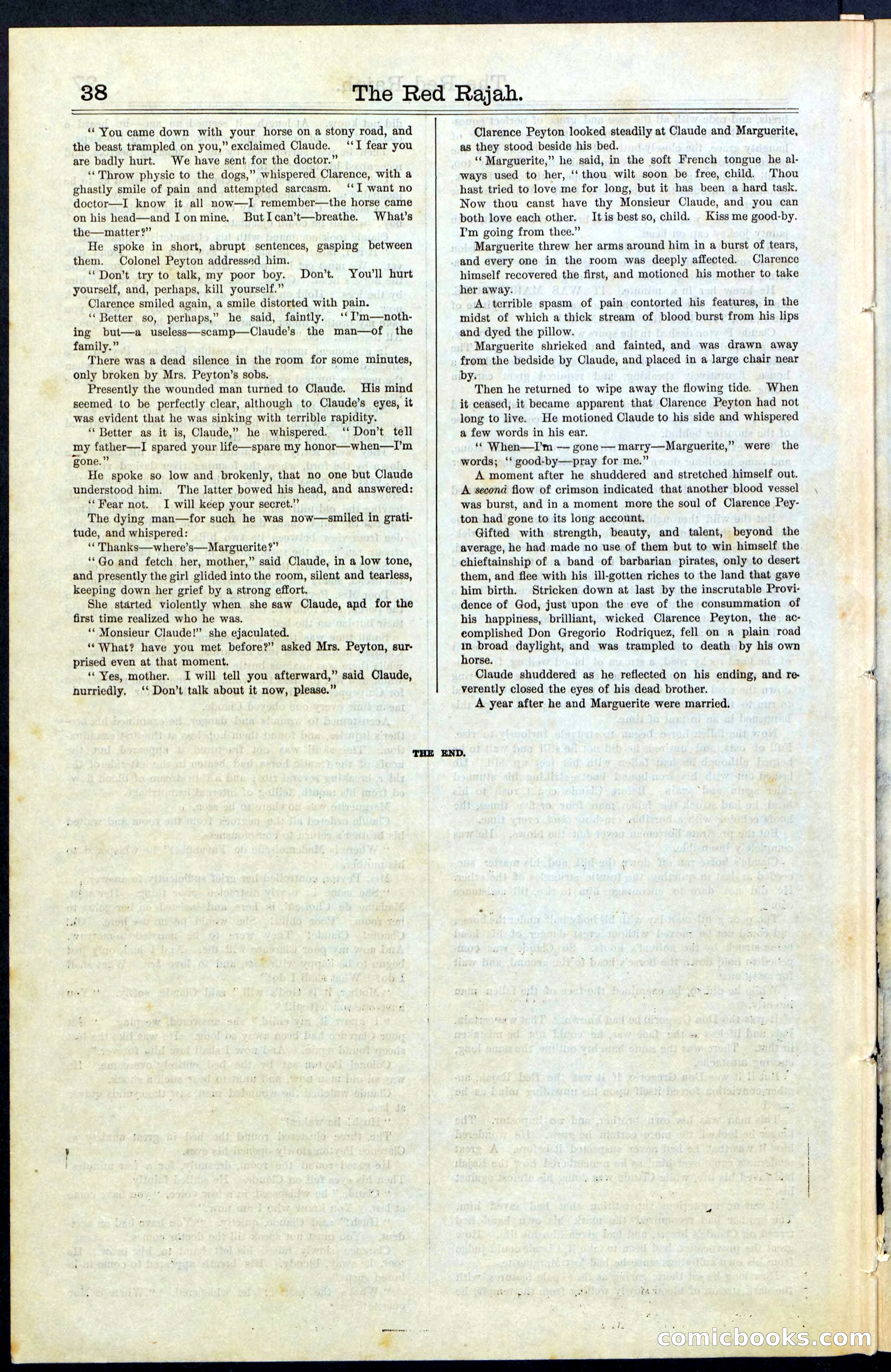 Beadle's Dime Library No. 65 — page 38 of 40
