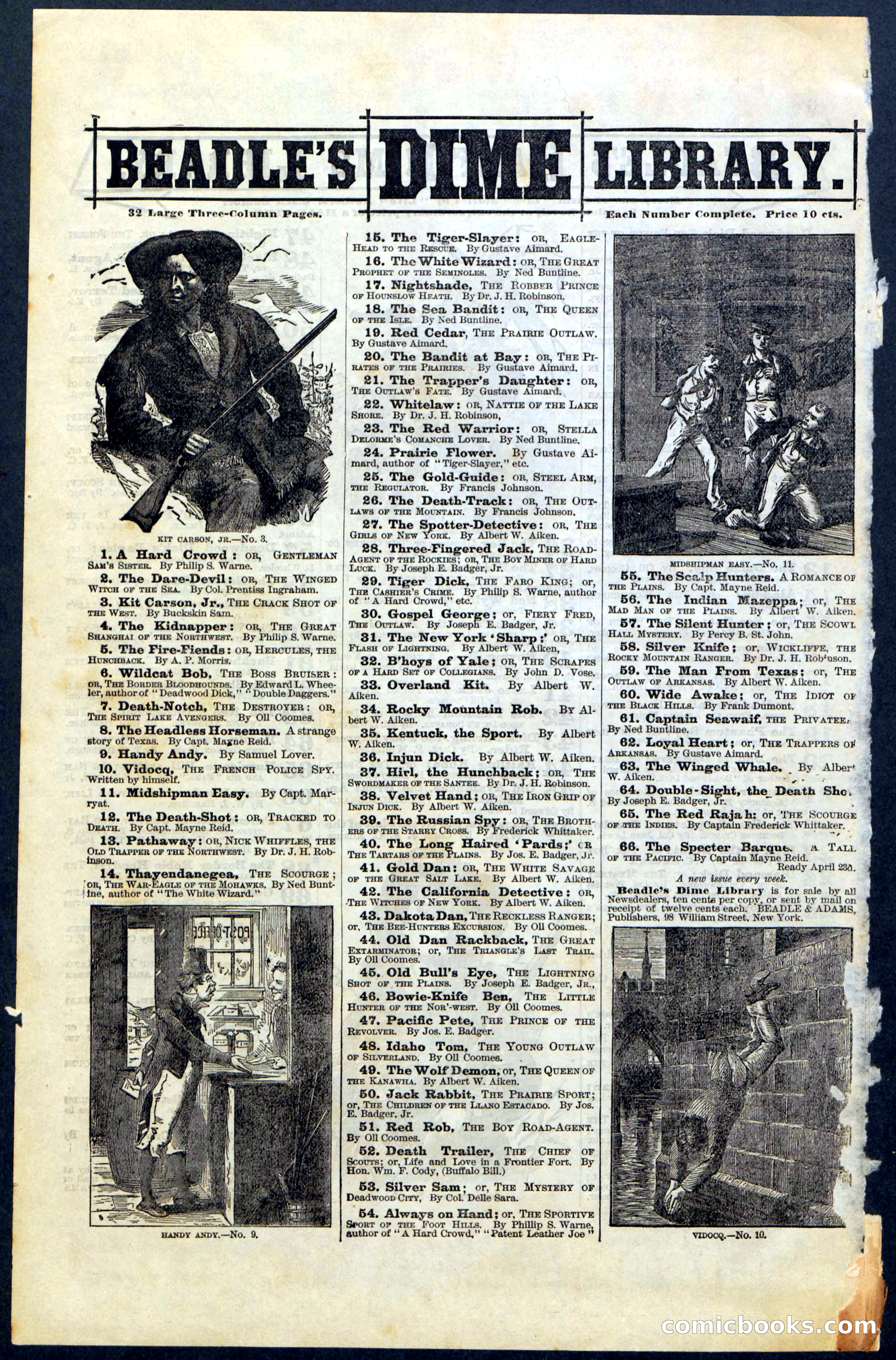 Beadle's Dime Library No. 65 — page 40 of 40