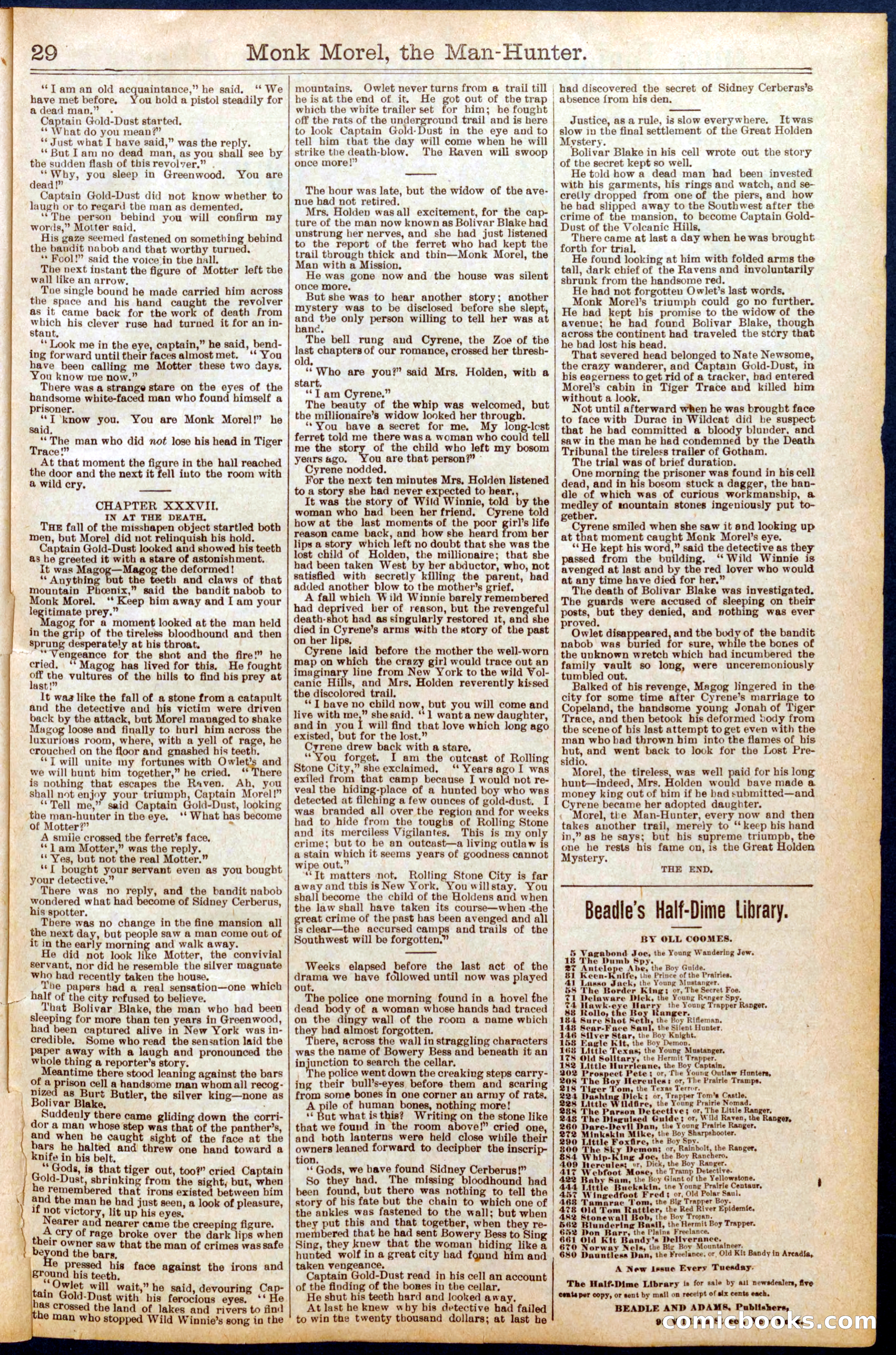 Beadle's New York Dime Library No. 664 — page 29 of 32