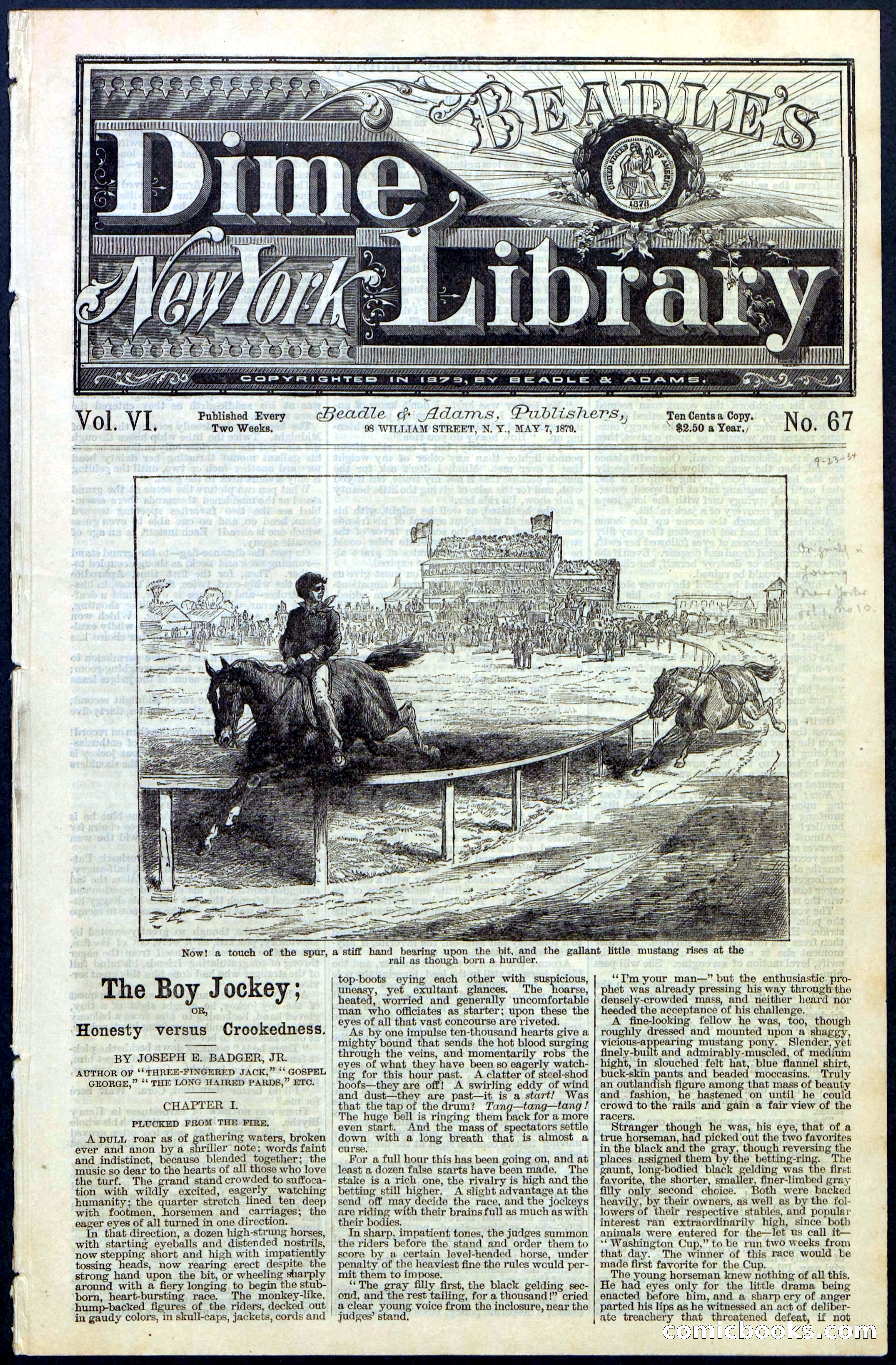 Beadle's New York Dime Library, No. 67 — page 1 of 32