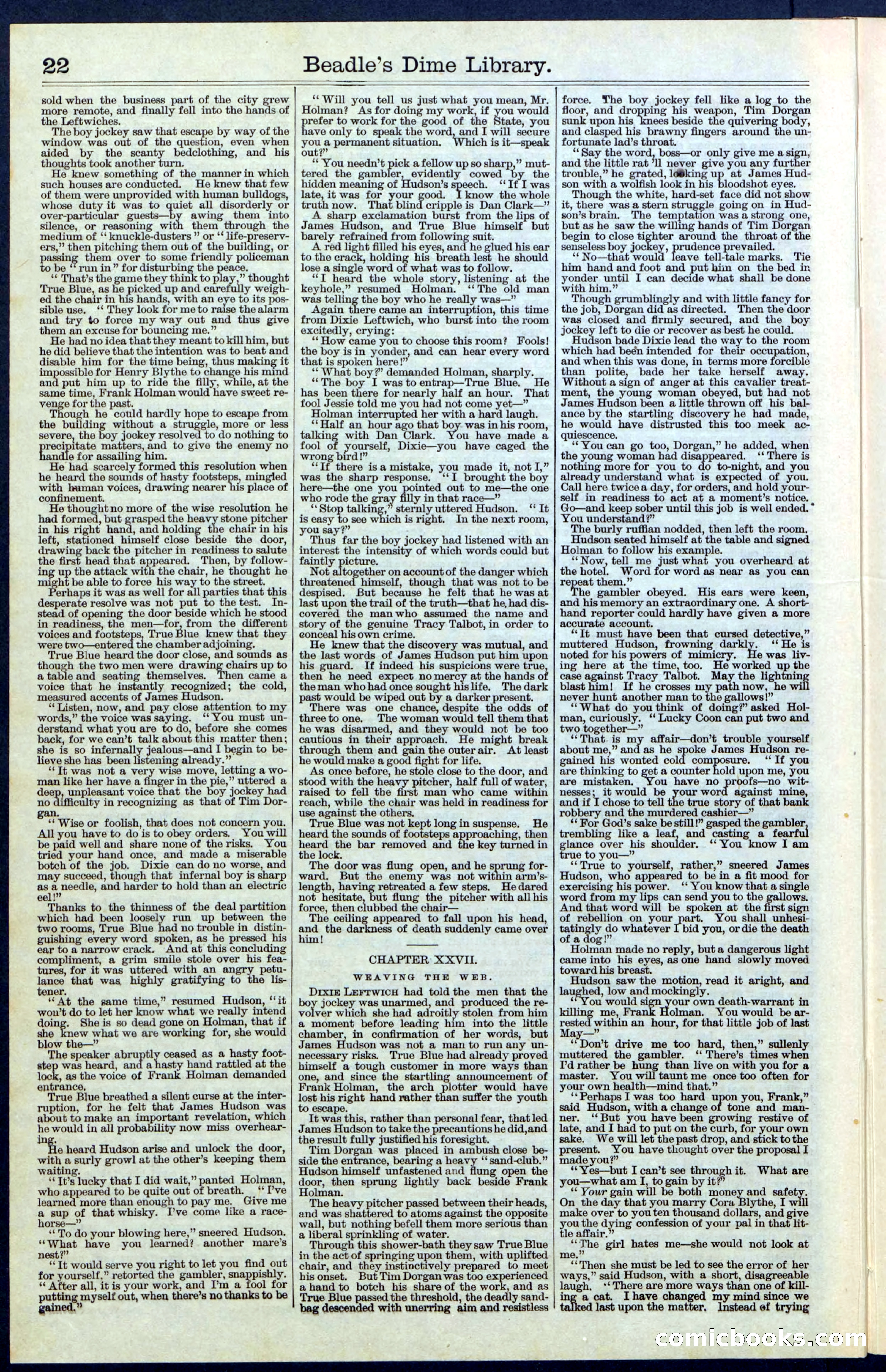 Beadle's New York Dime Library, No. 67 — page 22 of 32