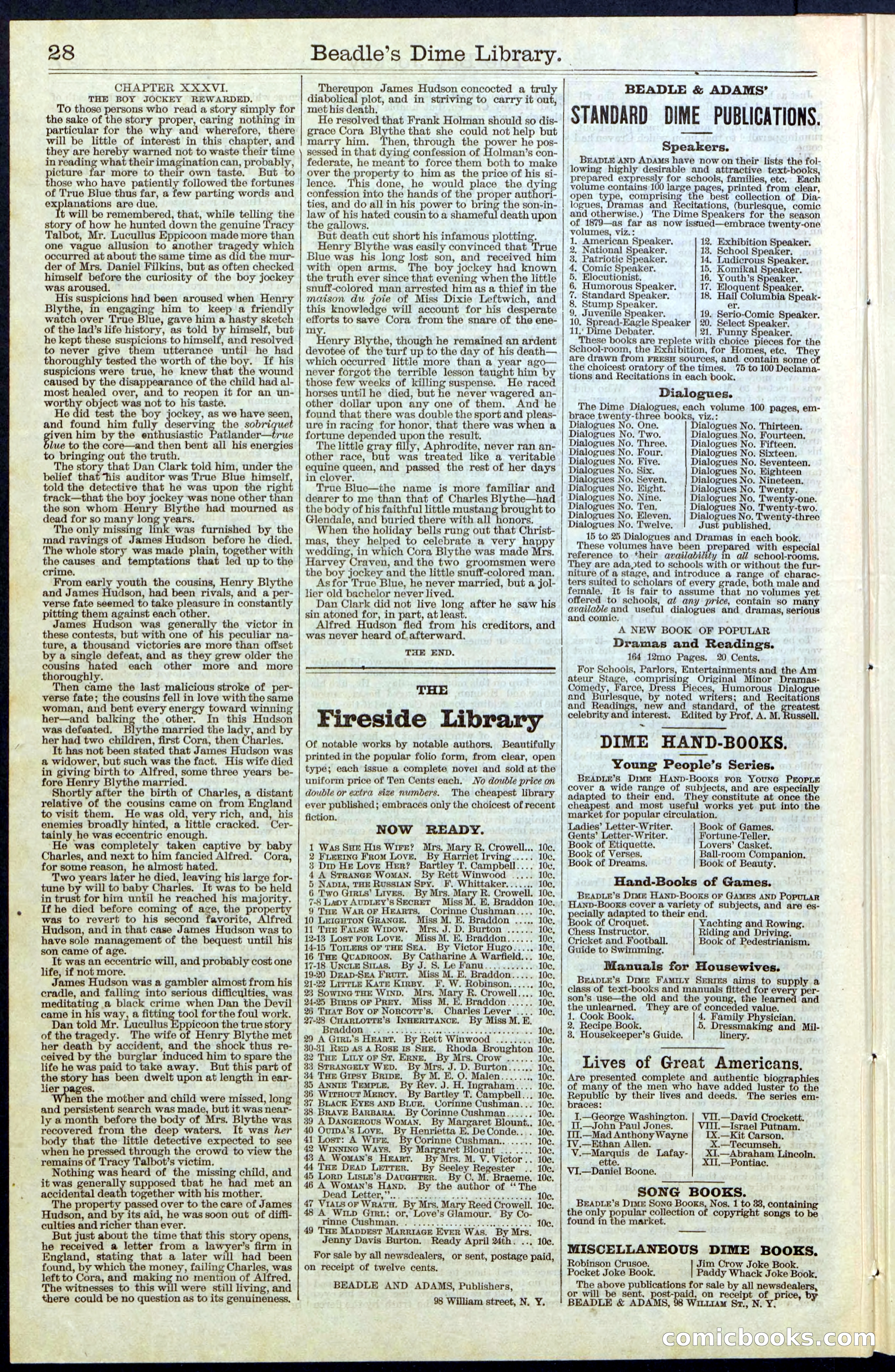 Beadle's New York Dime Library, No. 67 — page 28 of 32