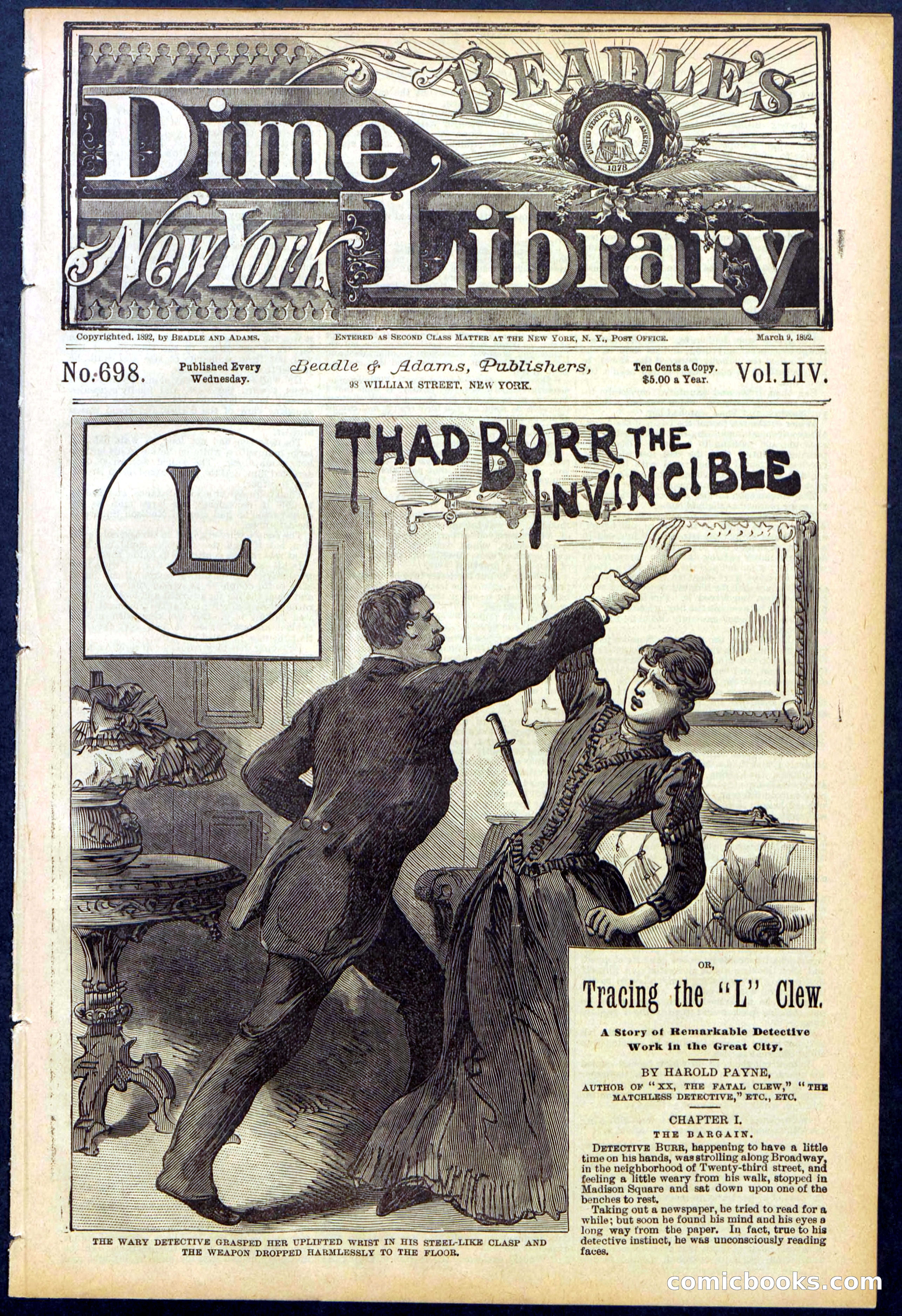 Beadle's Dime Library No. 698 — page 1 of 32