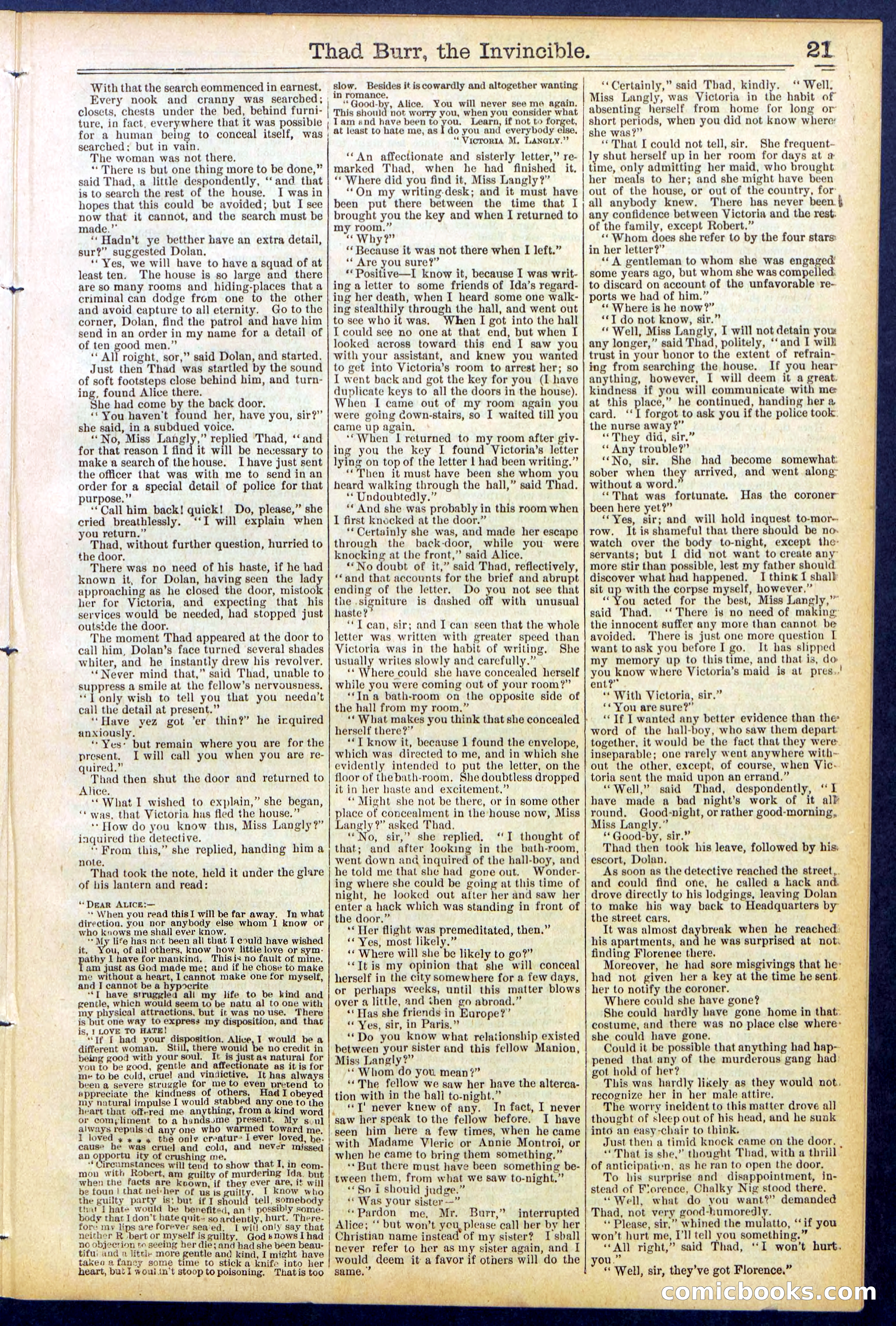 Beadle's Dime Library No. 698 — page 21 of 32