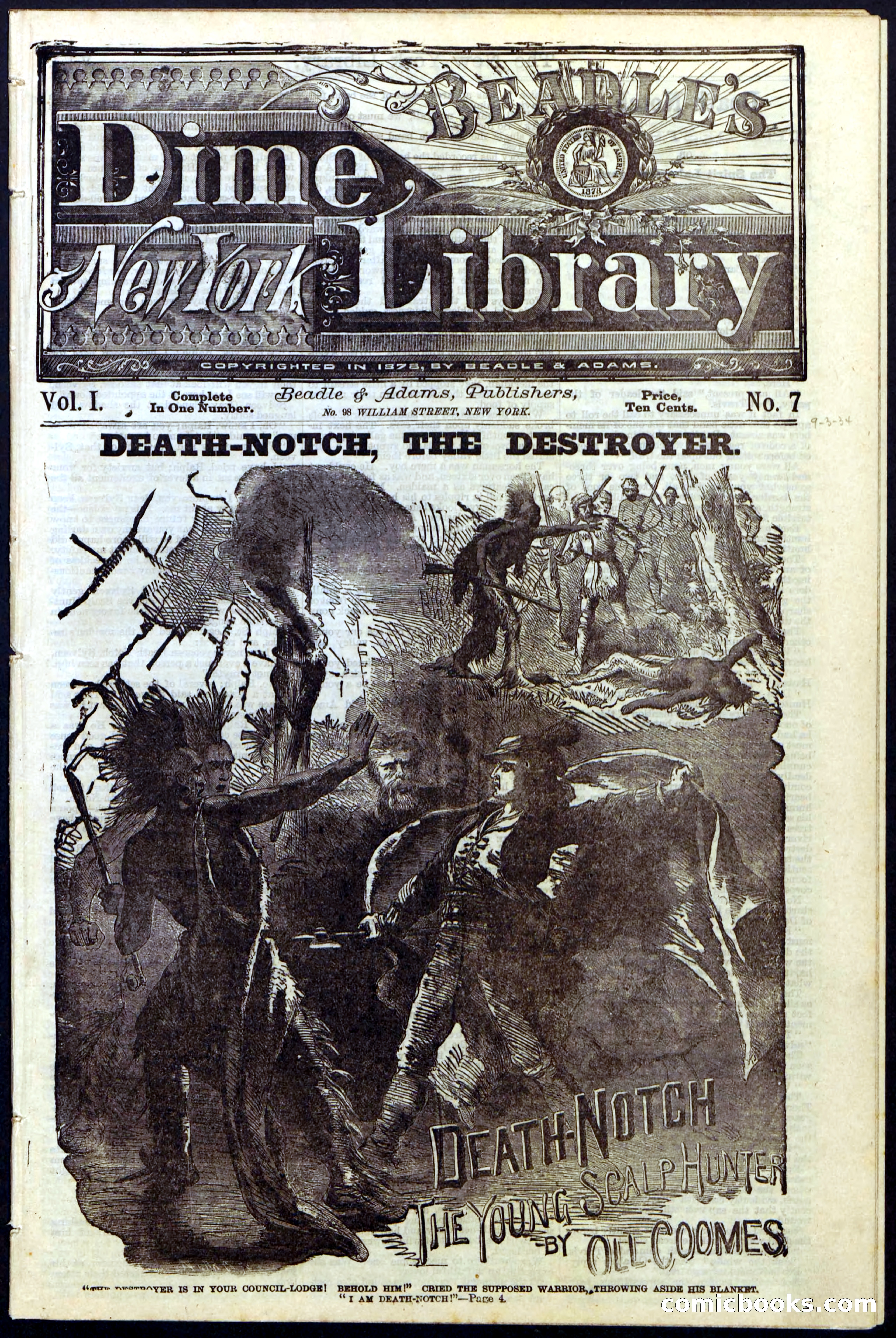 Beadle's New York Dime Library No. 7 — page 1 of 28