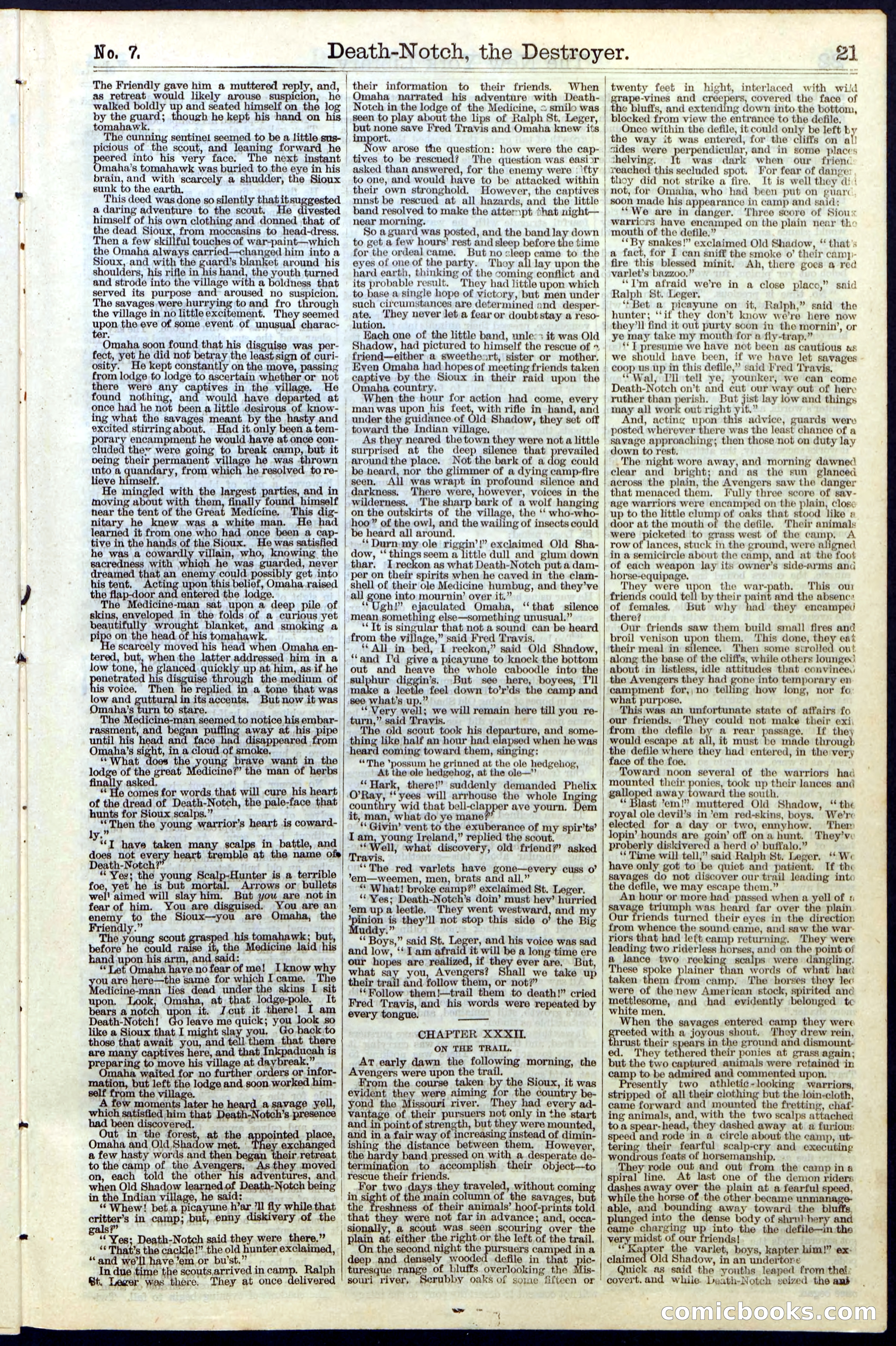 Beadle's New York Dime Library No. 7 — page 21 of 28