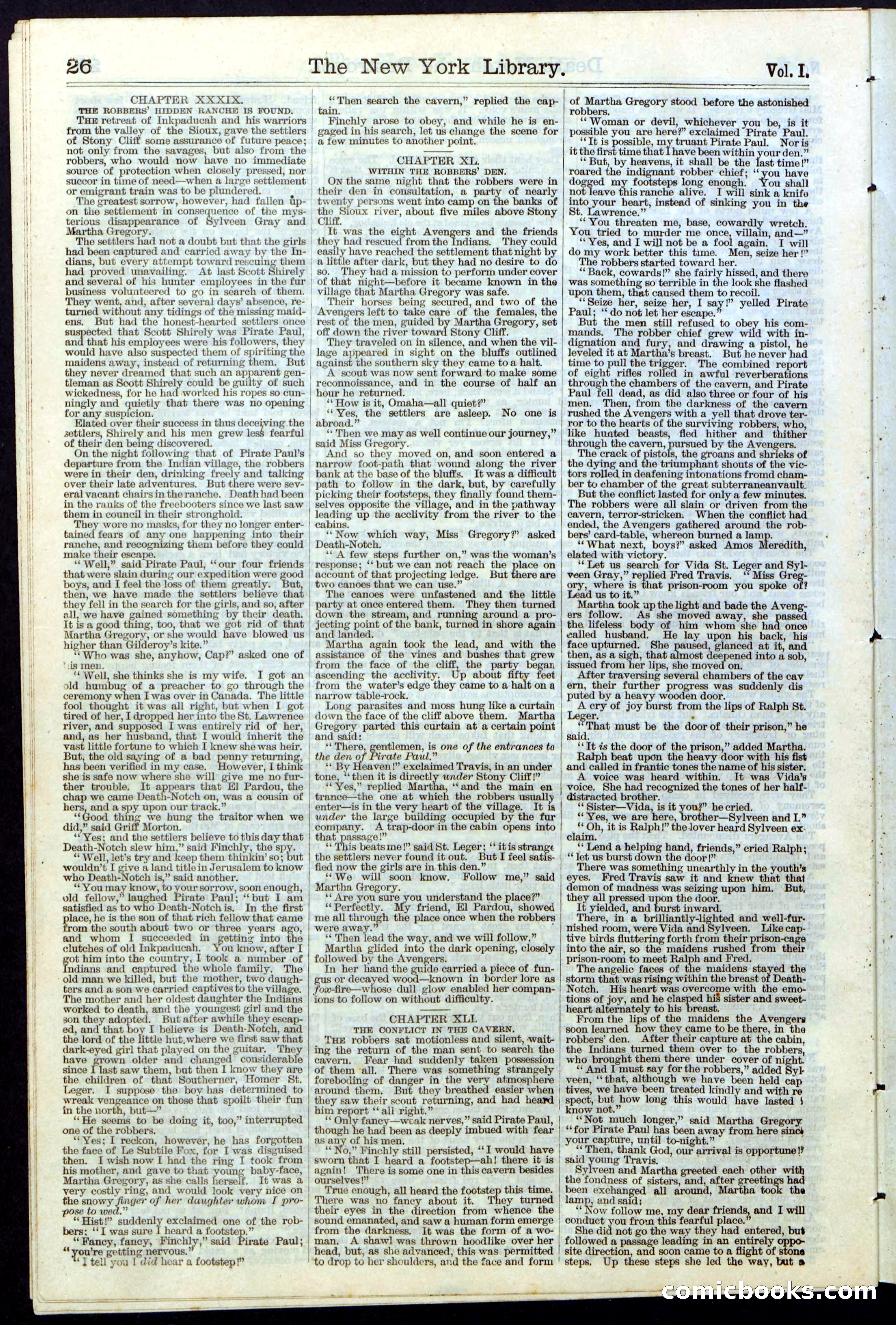 Beadle's New York Dime Library No. 7 — page 26 of 28