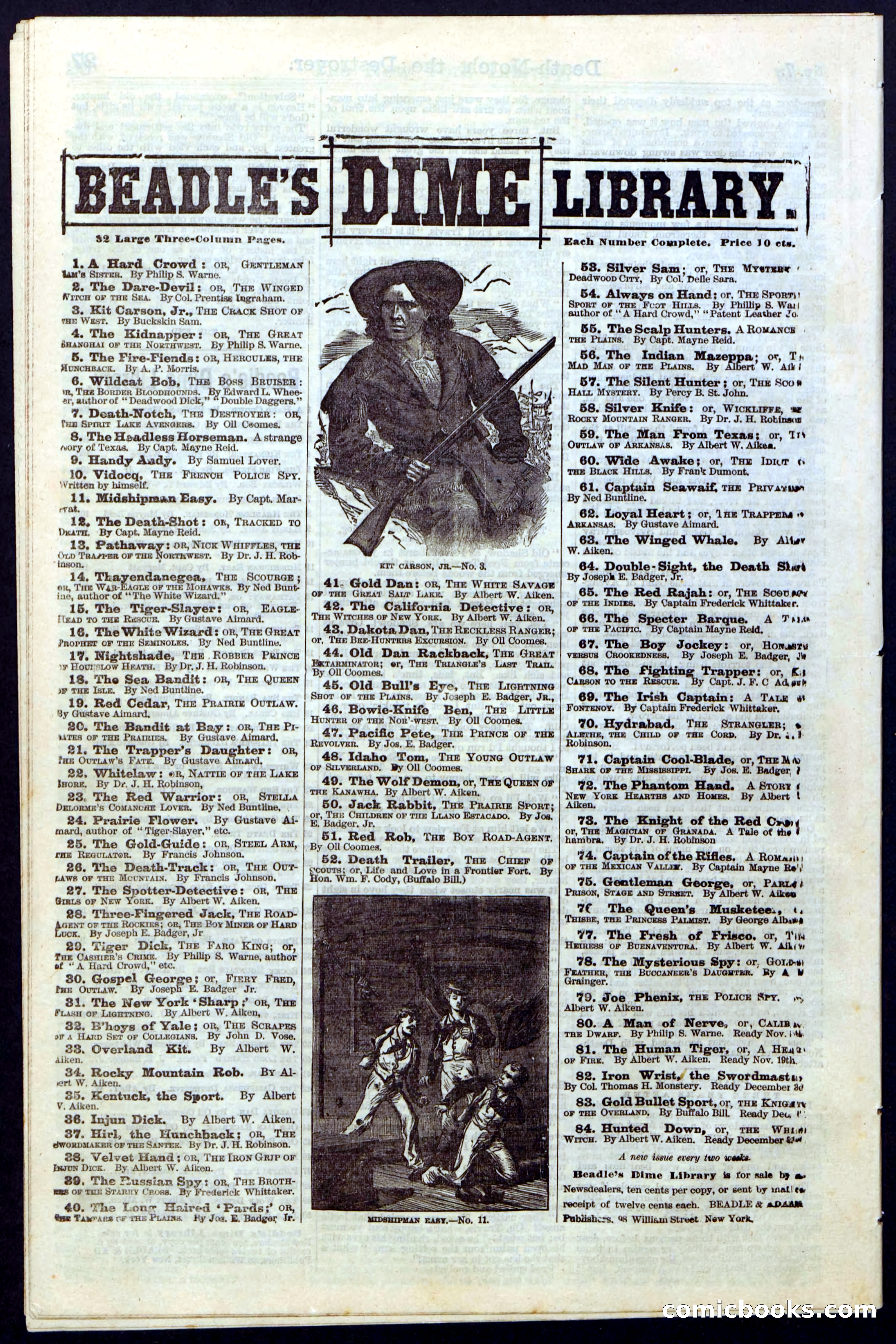 Beadle's New York Dime Library No. 7 — page 28 of 28