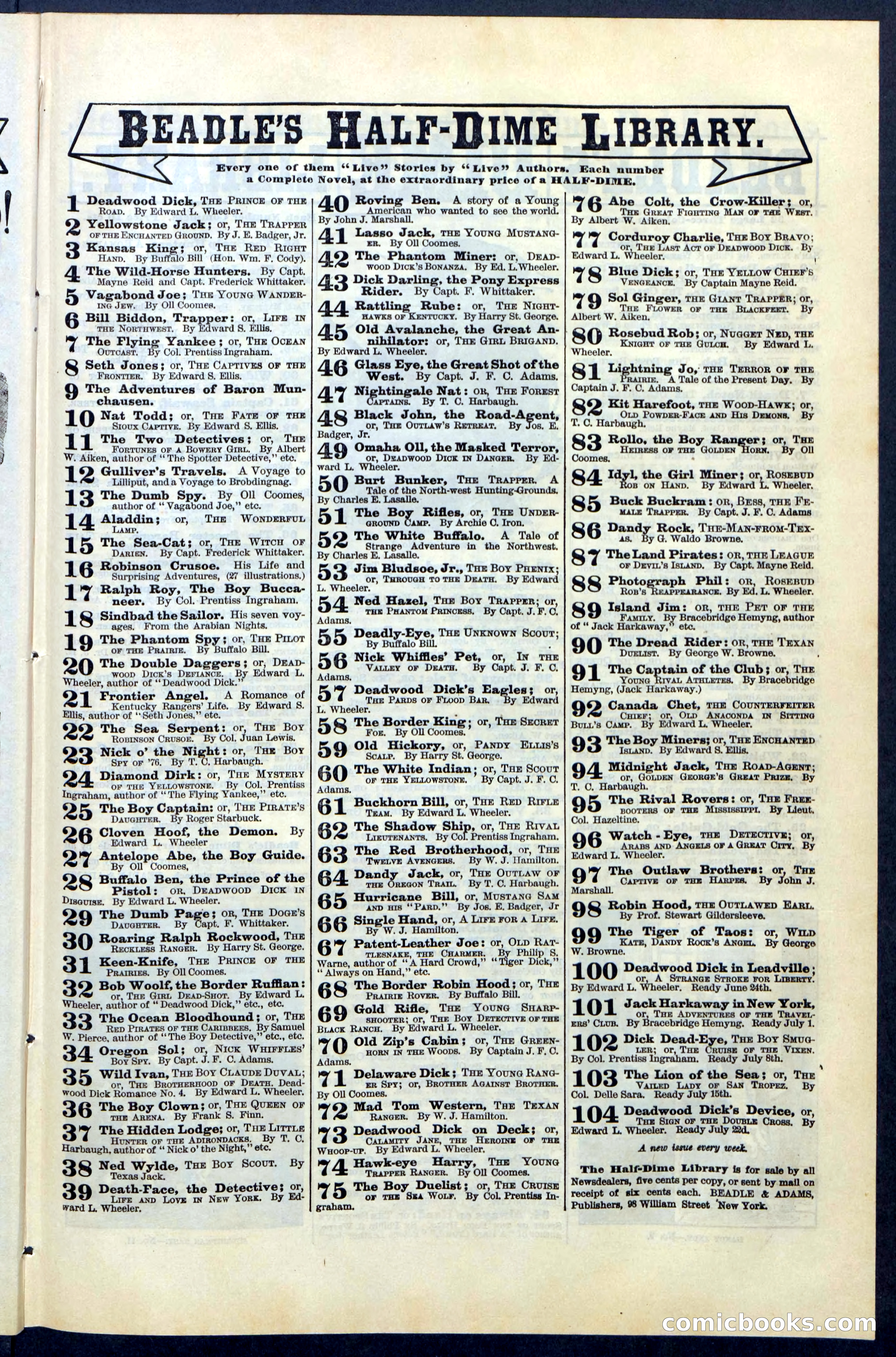 Beadle's New York Dime Library, No. 70 — page 29 of 32