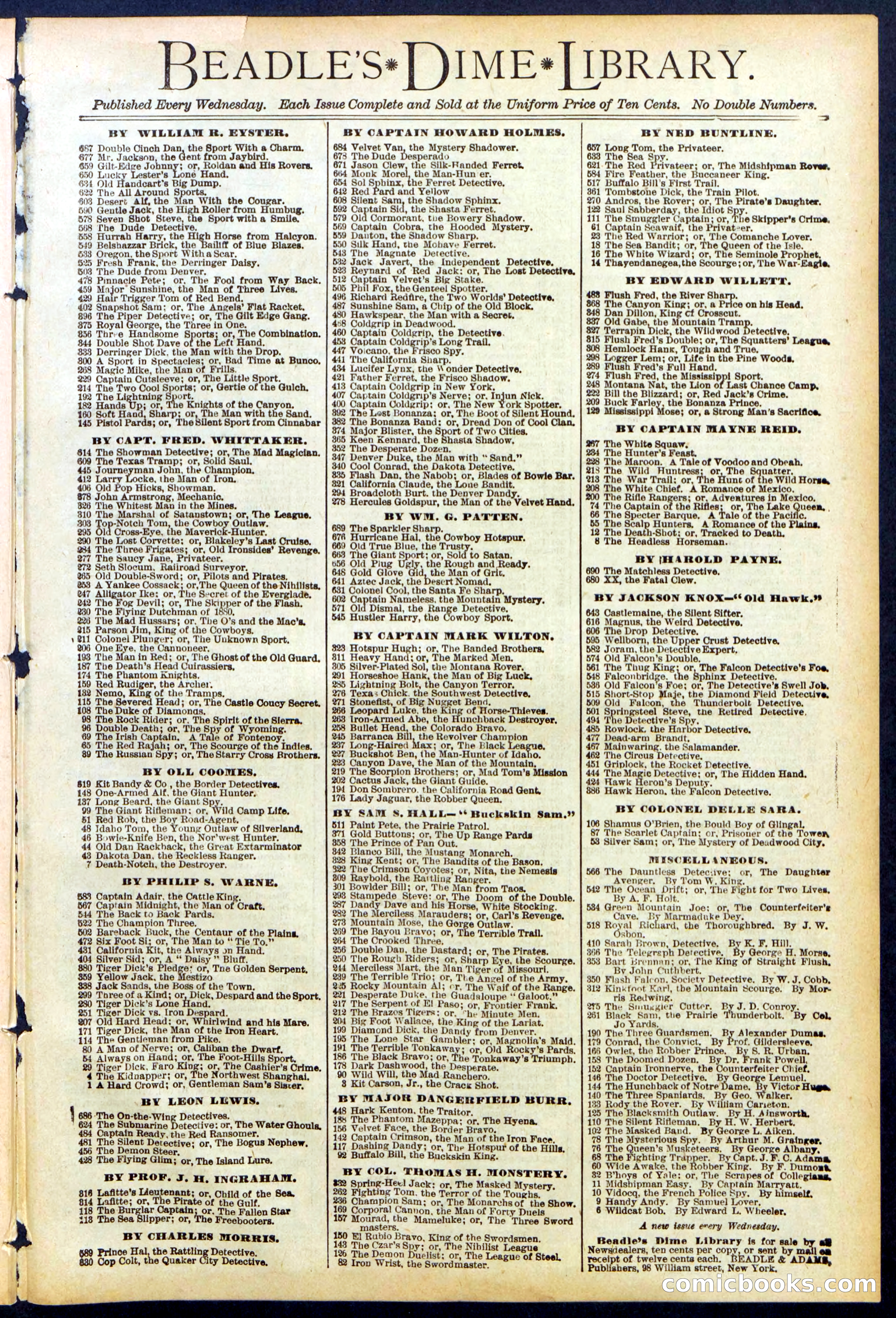 Beadle's New York Dime Library No. 701 — page 31 of 32