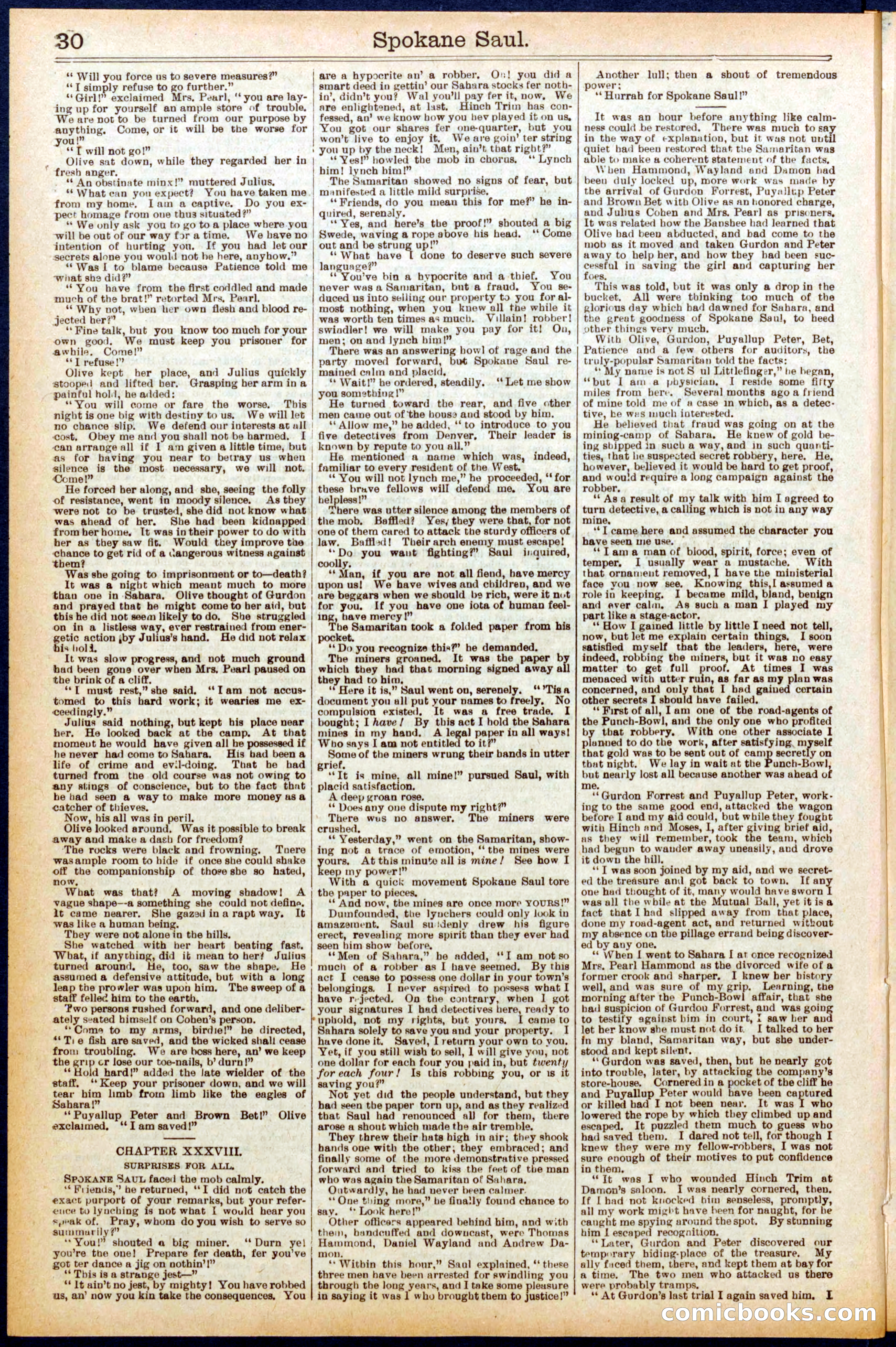 Beadle's New York Dime Library No. 703 — page 30 of 32