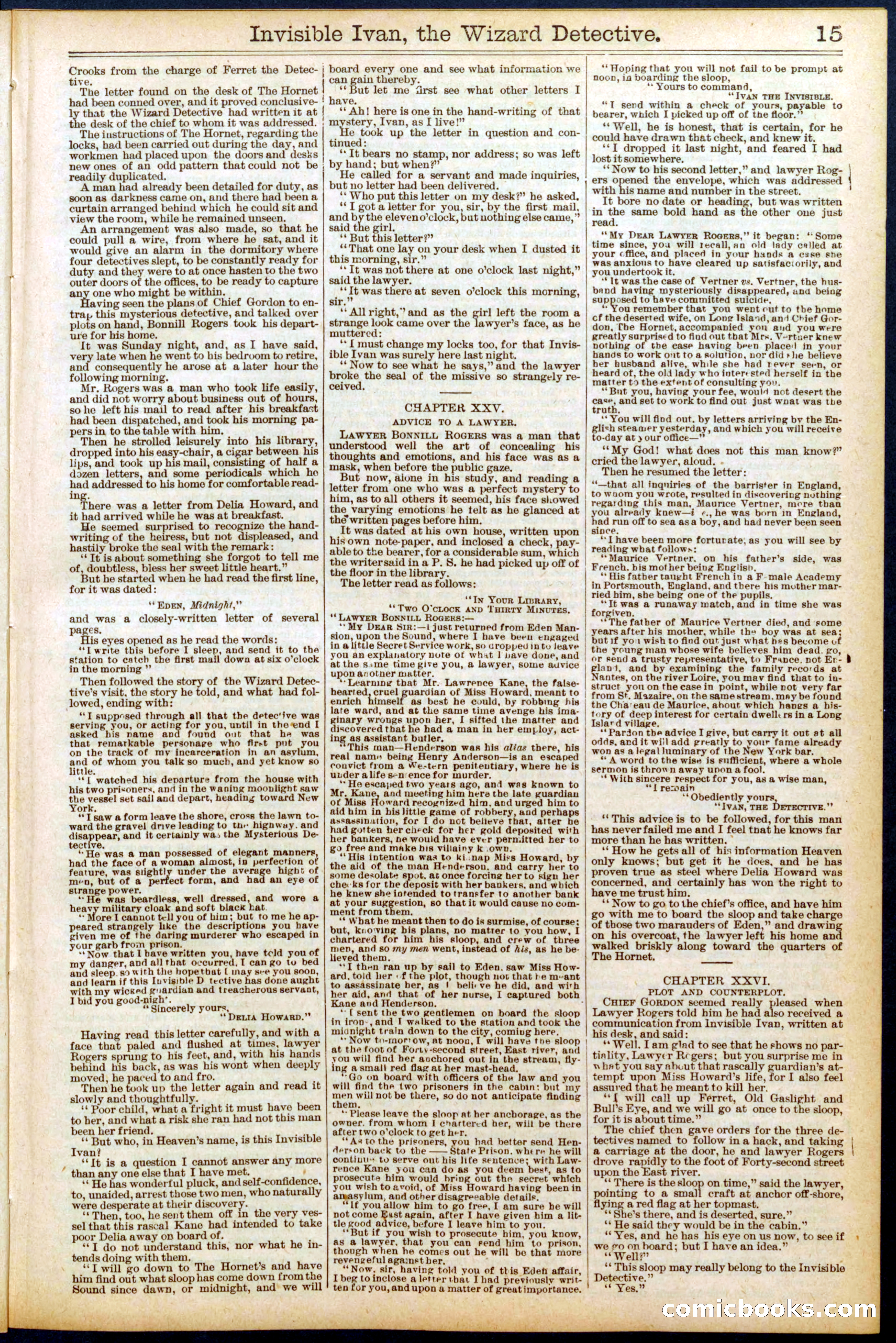 Beadle's New York Dime Library No. 704 — page 15 of 32