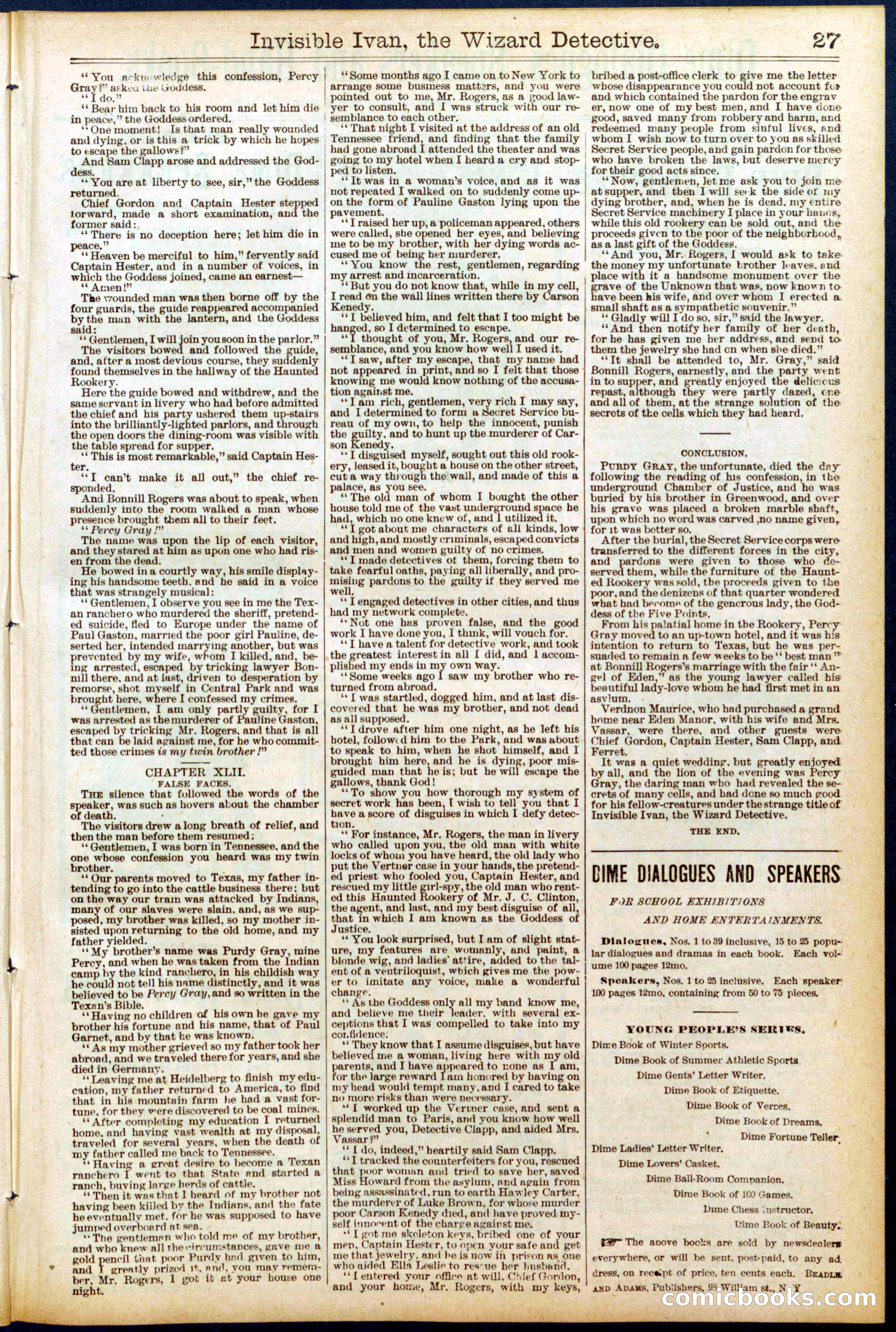Beadle's New York Dime Library No. 704 — page 27 of 32