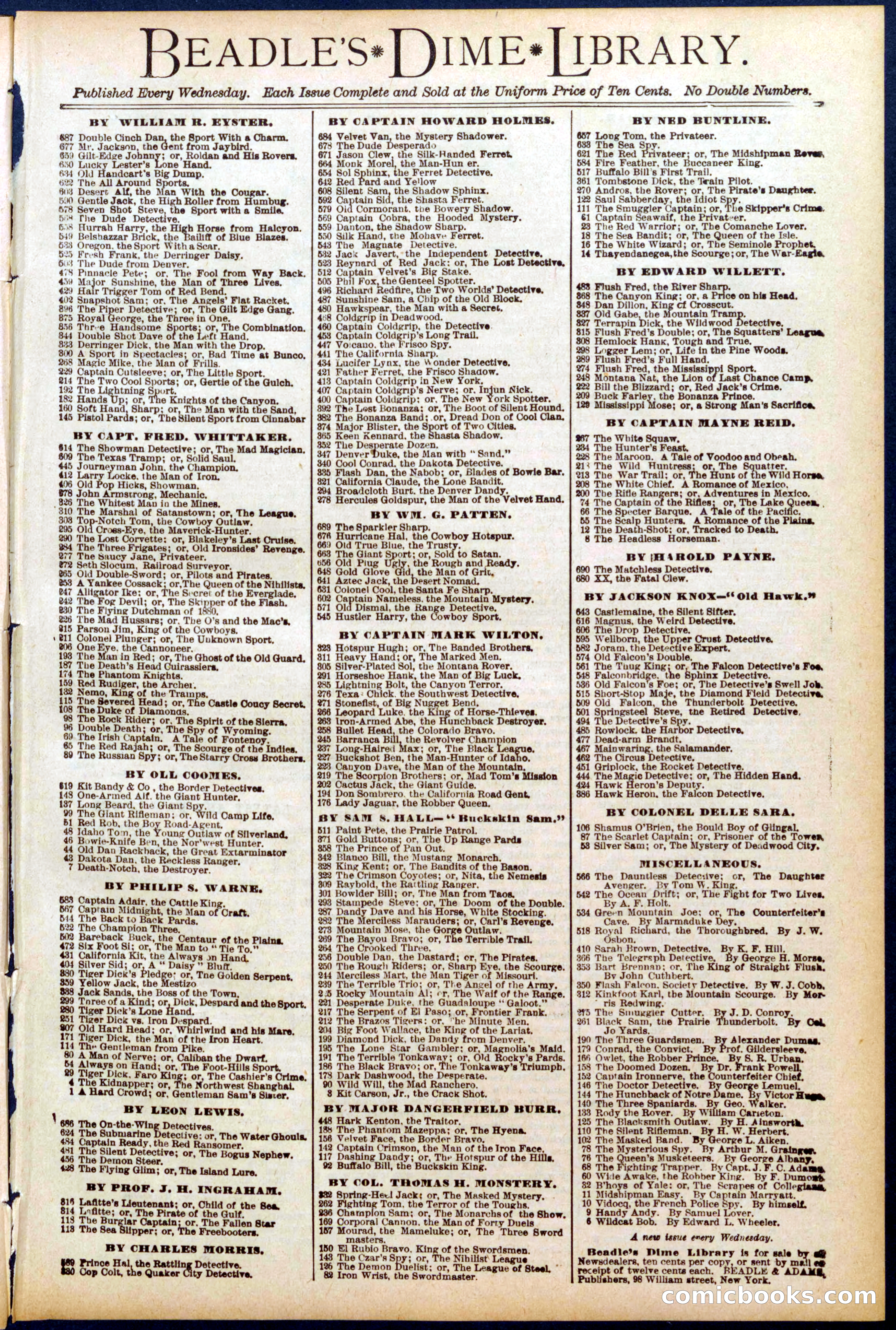 Beadle's New York Dime Library No. 704 — page 31 of 32