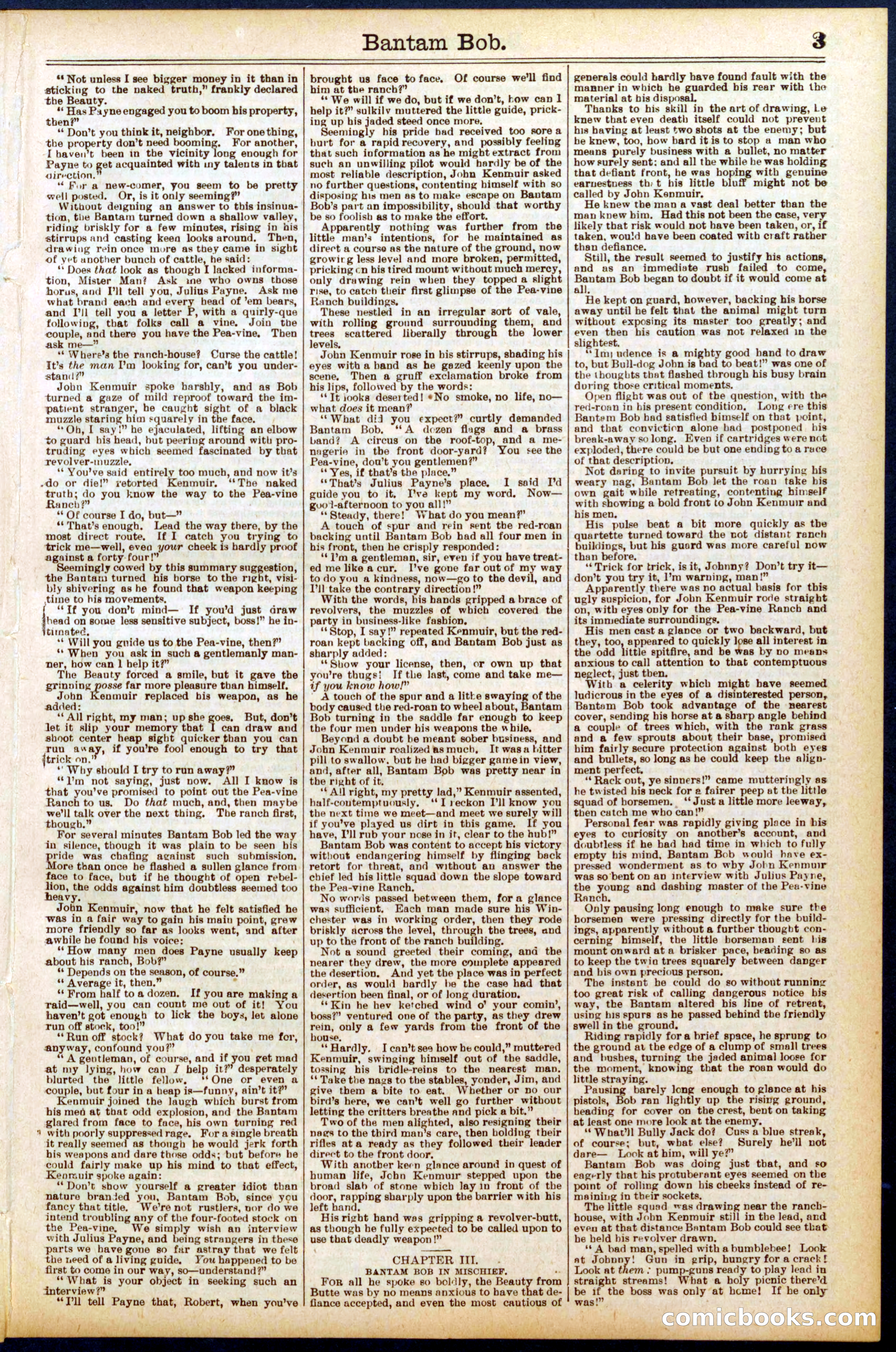 Beadle's Dime Library No. 705: Bantam Bob — page 3 of 32