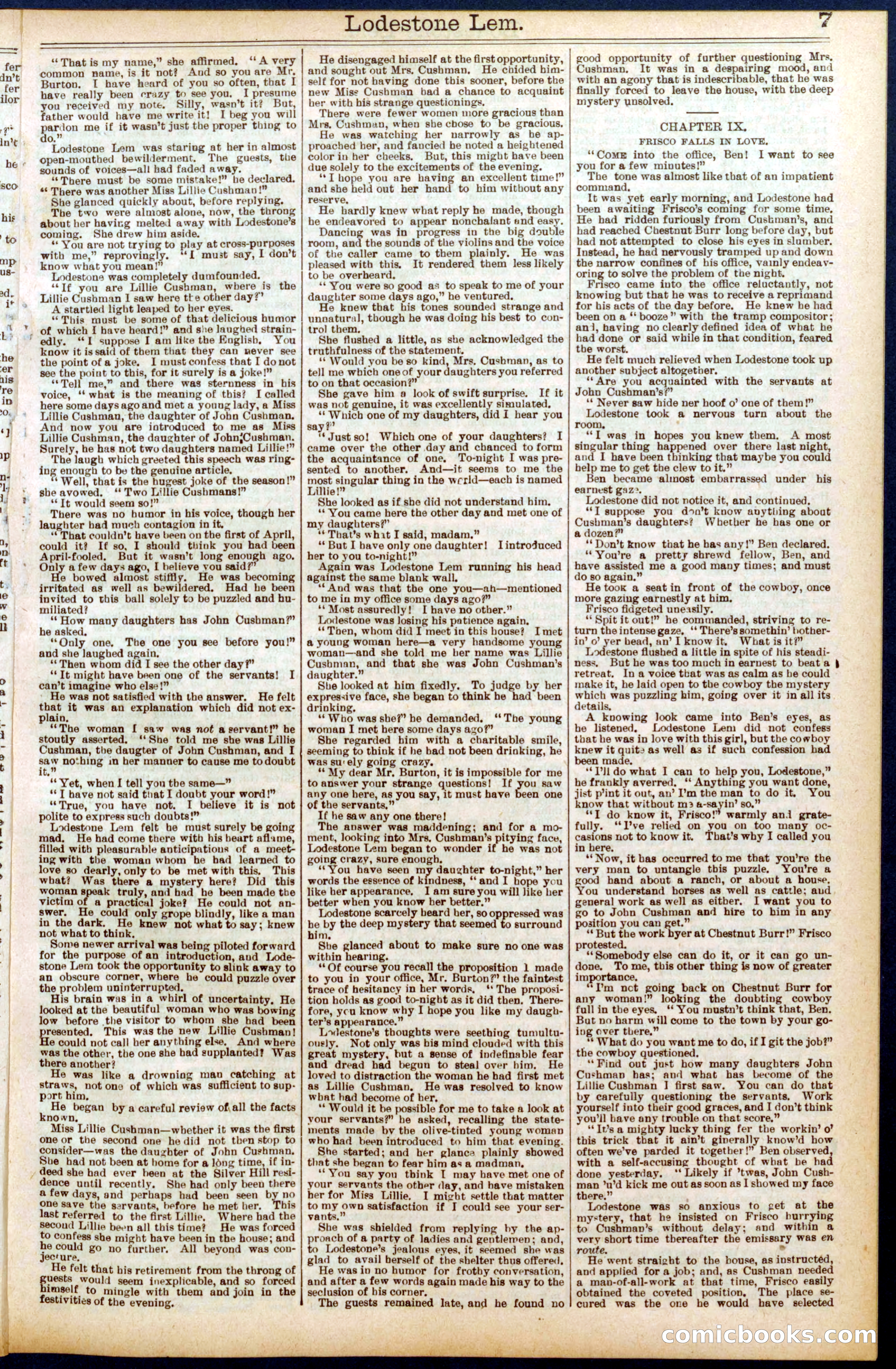 Beadle's Dime Library No. 709 — page 7 of 32
