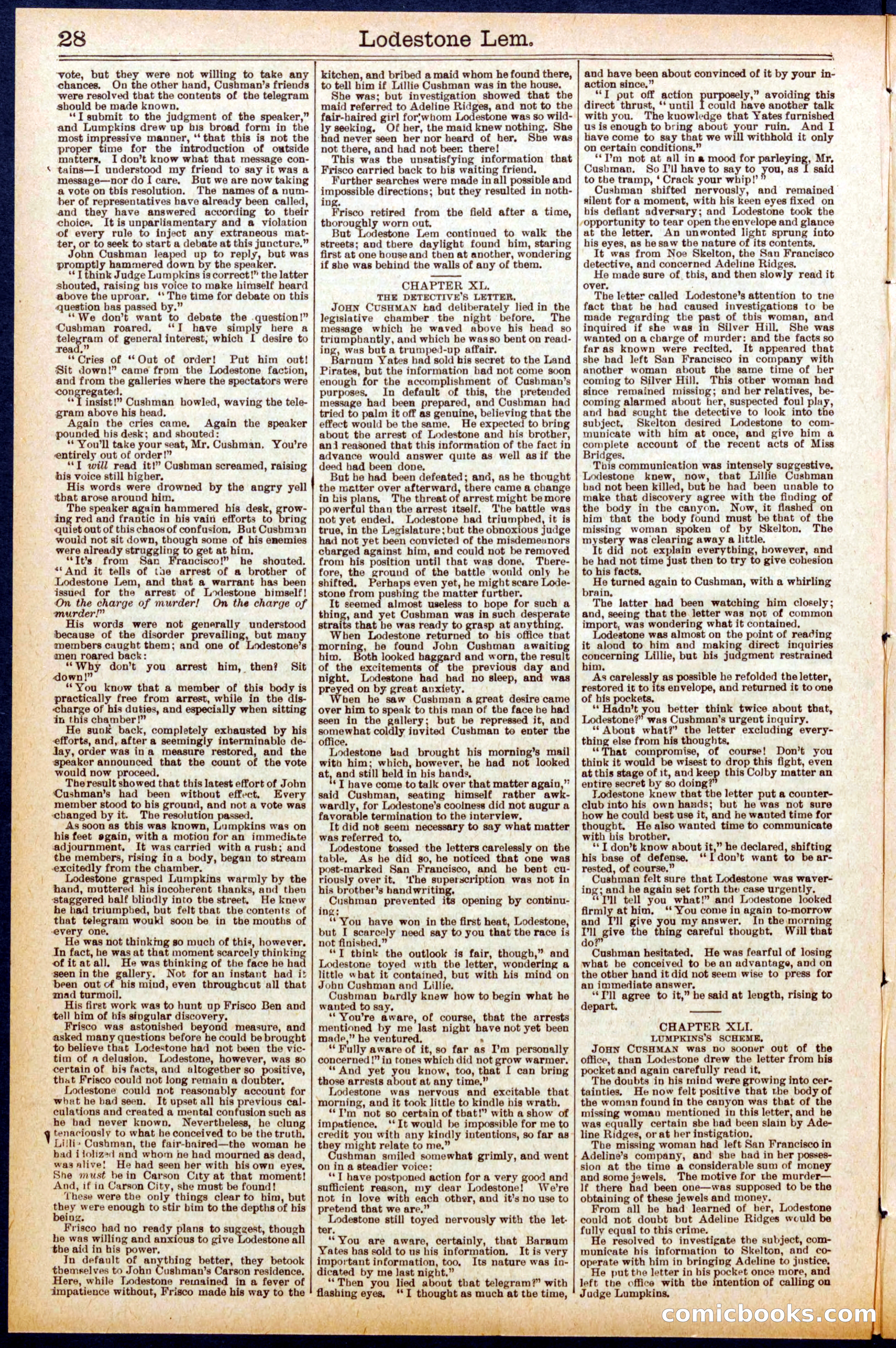 Beadle's Dime Library No. 709 — page 28 of 32