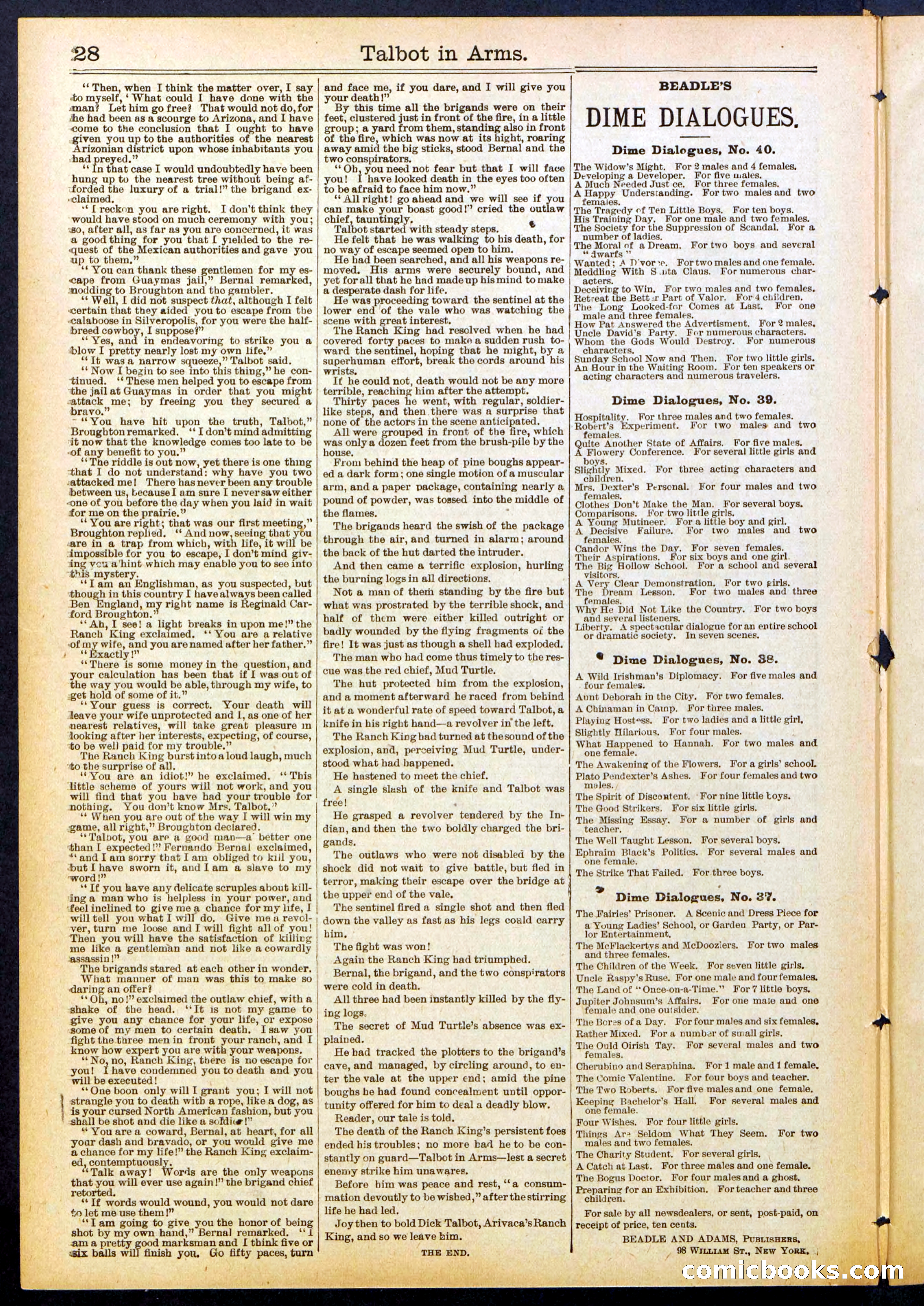 Beadle's New York Dime Library No. 741 — page 28 of 32