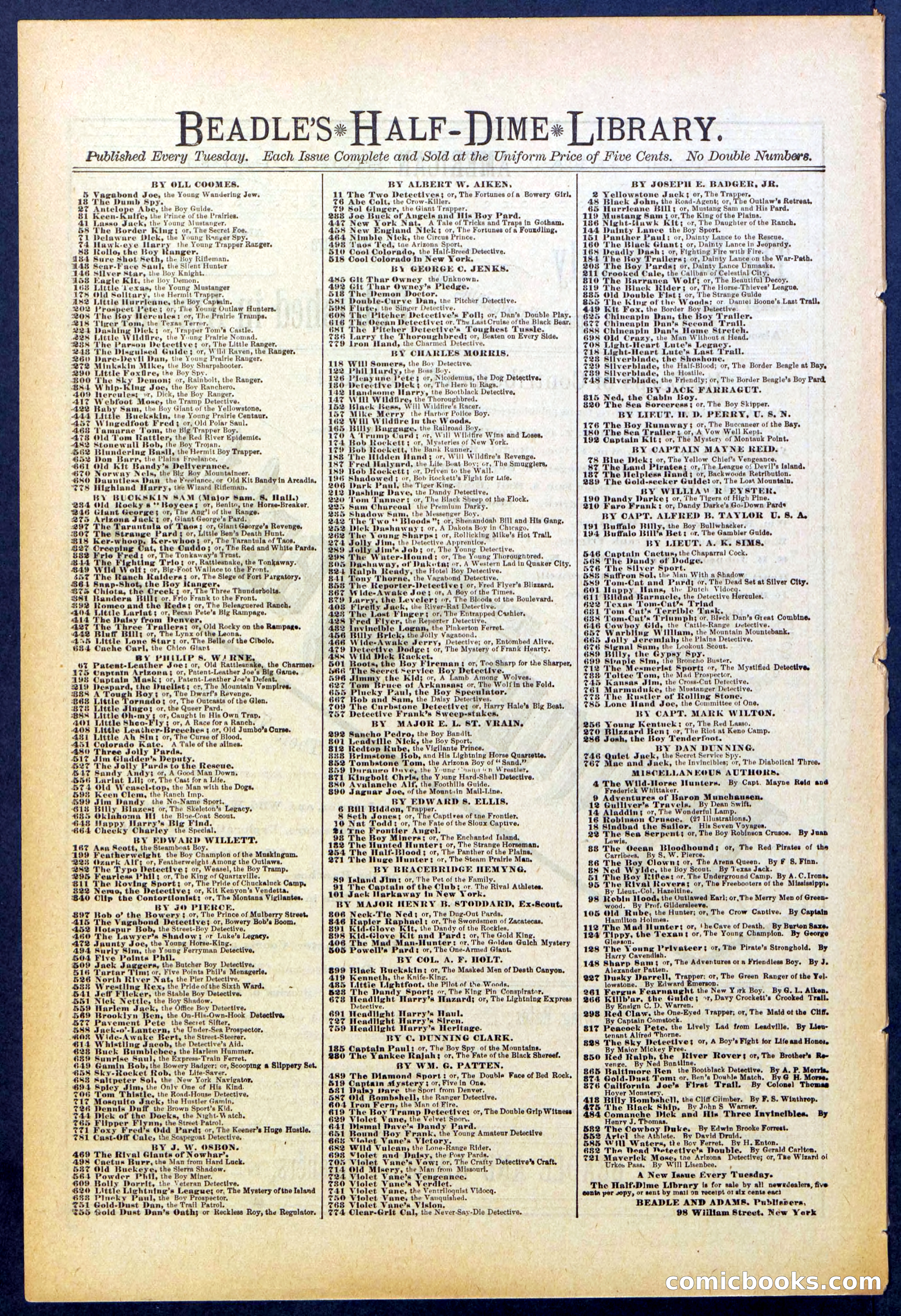 Beadle's New York Dime Library No. 741 — page 30 of 32