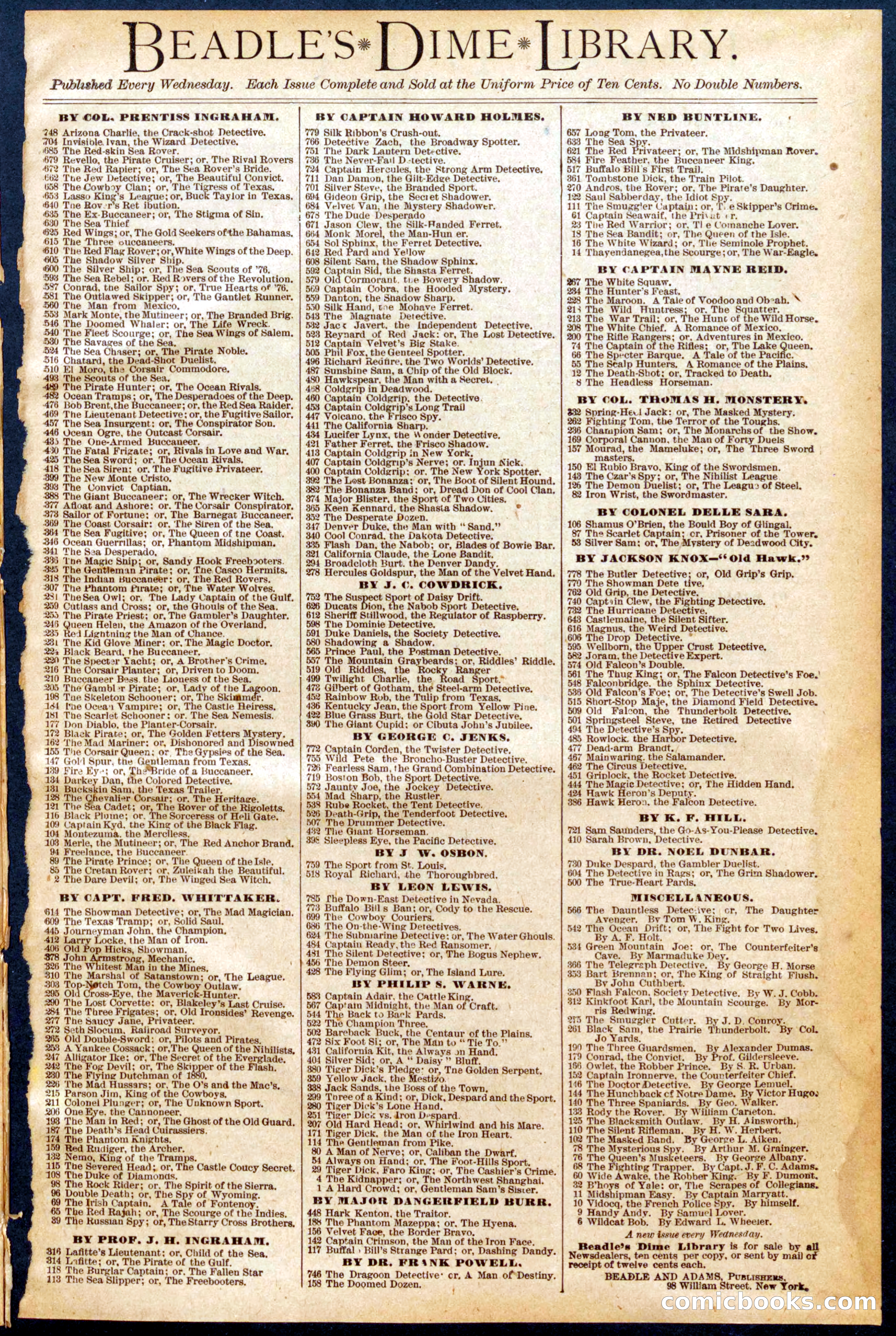 Beadle's New York Dime Library, No. 793 — page 31 of 32