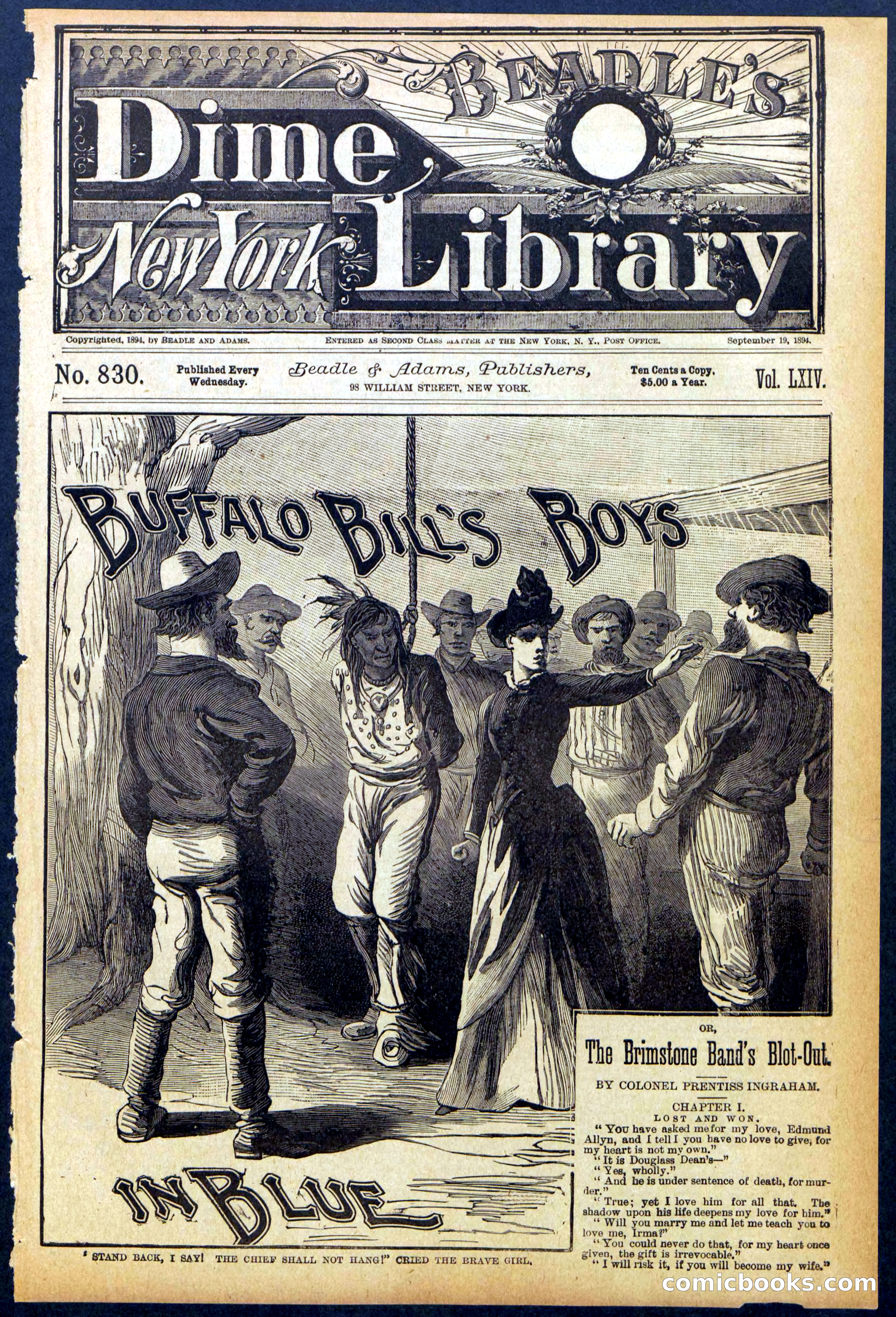 Beadle's Dime Library No. 830 — page 1 of 32