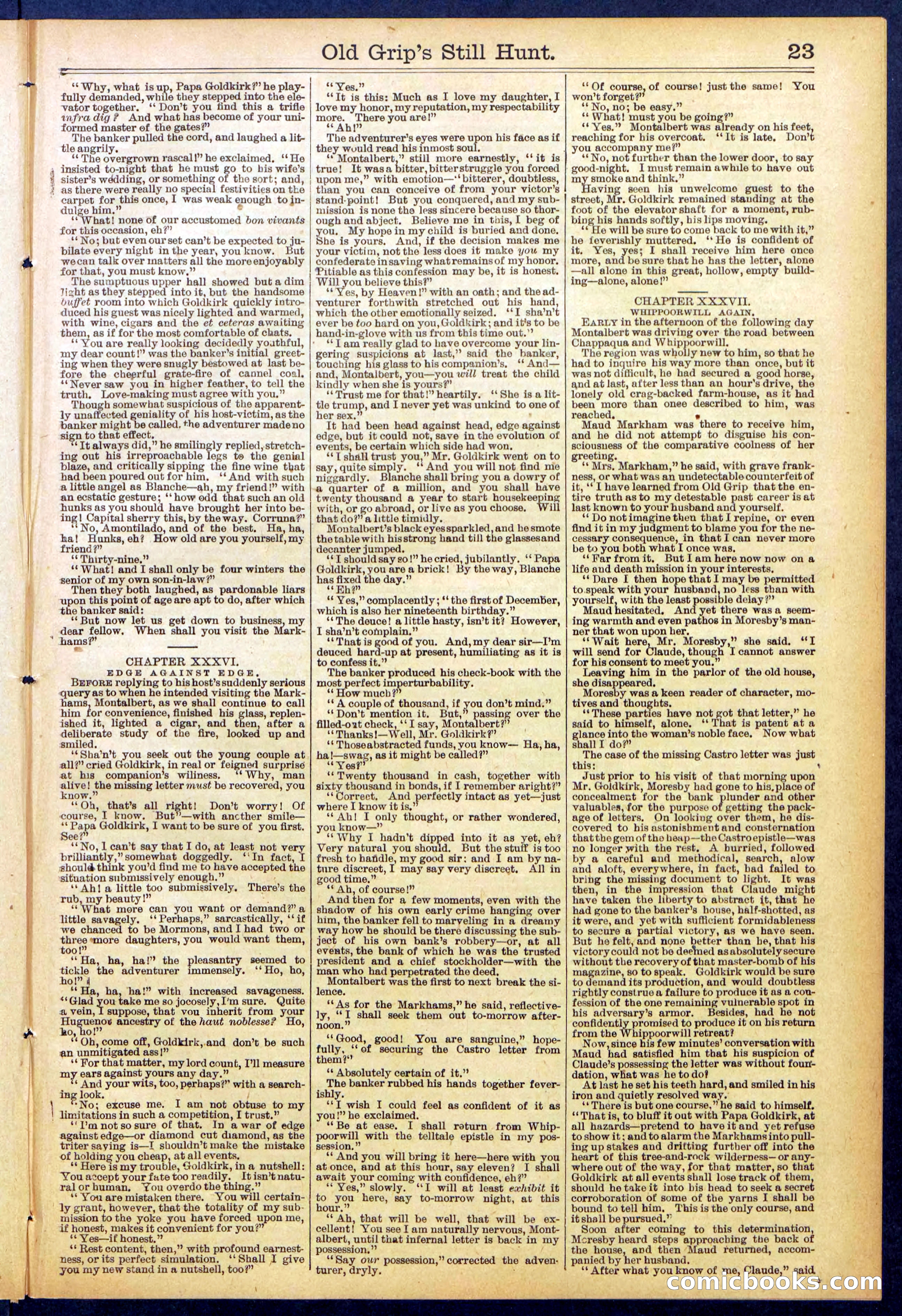 Beadle's New York Dime Library No. 838 — page 23 of 32
