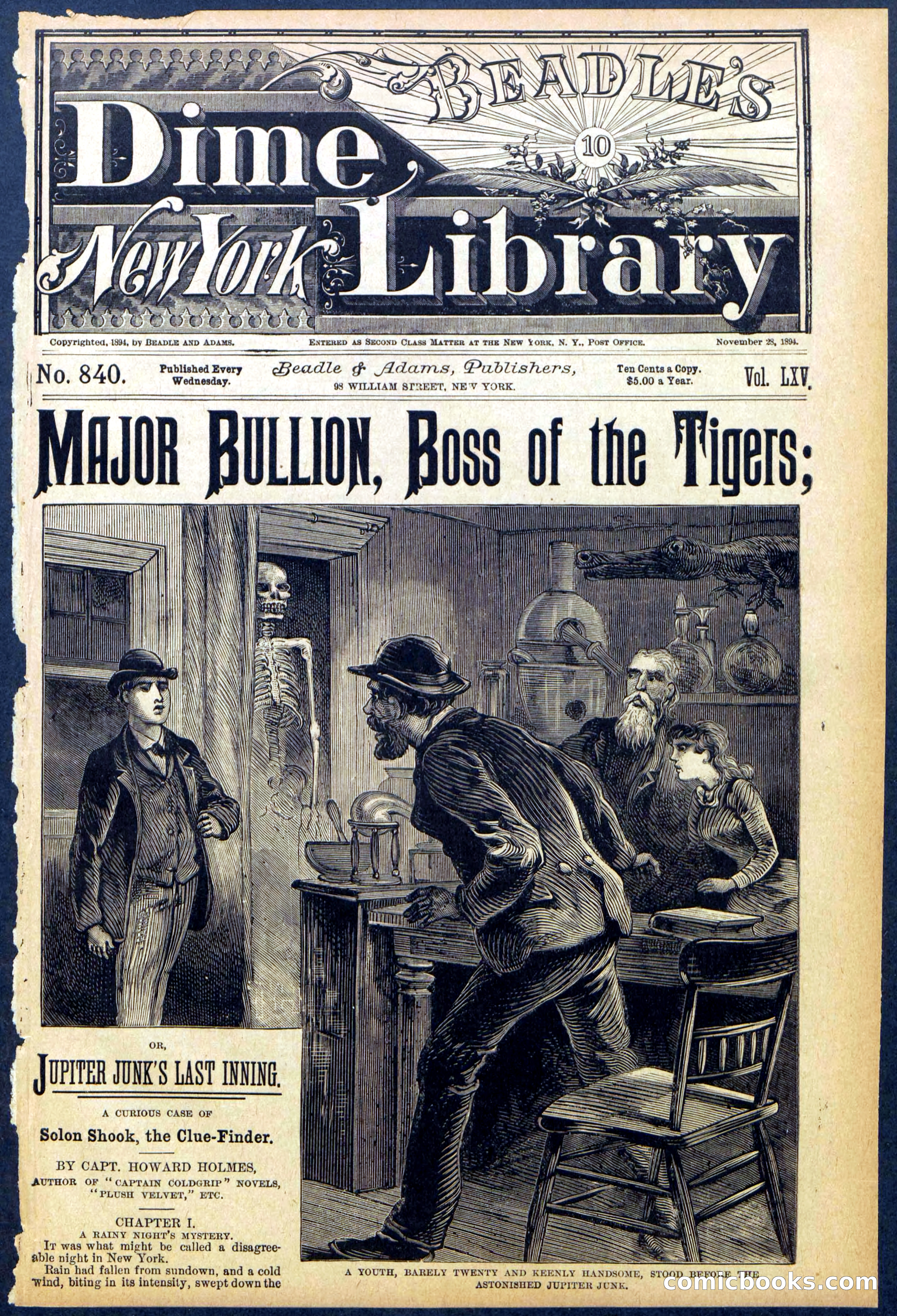 Beadle's Dime Library No. 840: Major Bullion, Boss of the Tigers — page 1 of 32