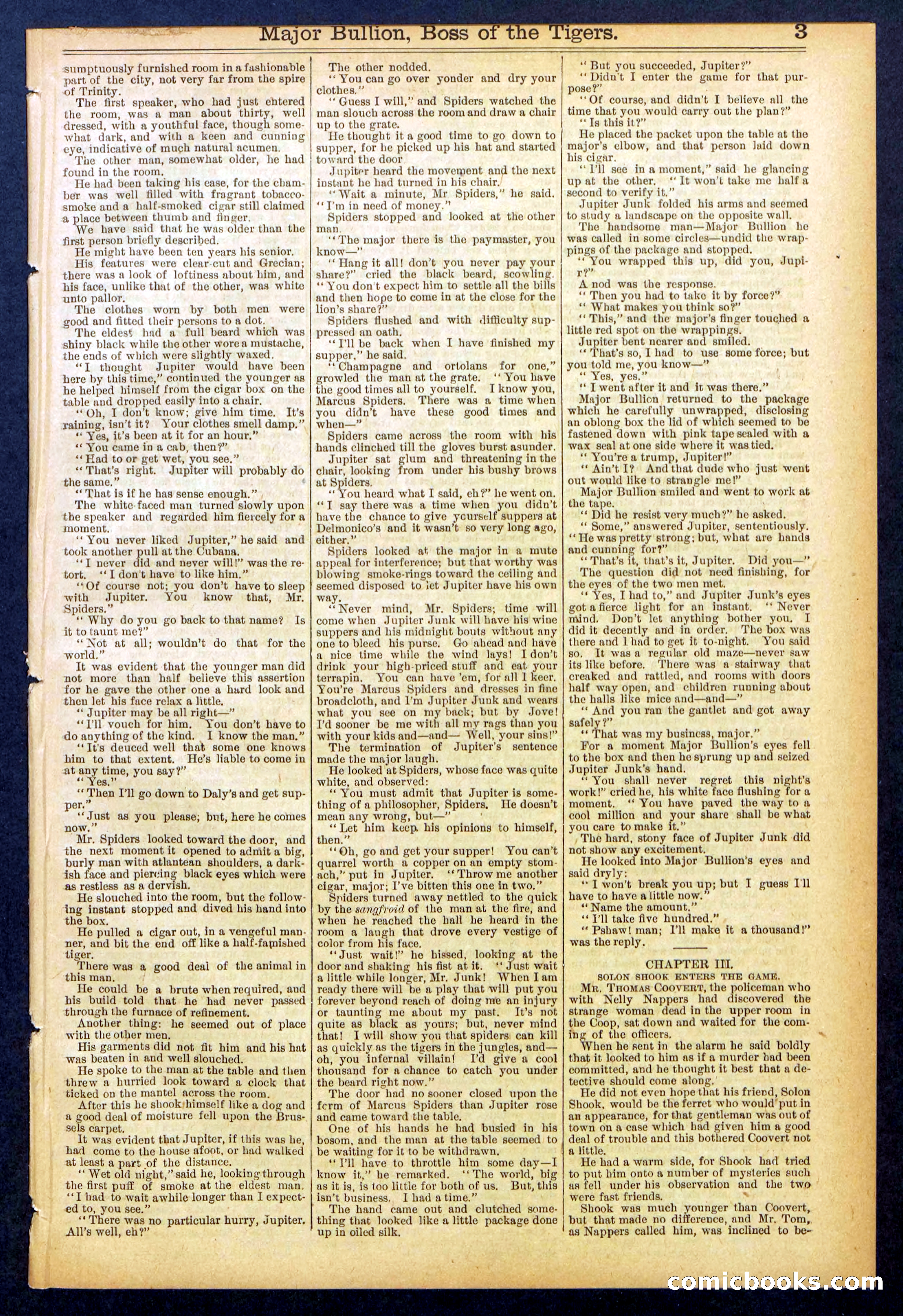 Beadle's Dime Library No. 840: Major Bullion, Boss of the Tigers — page 3 of 32