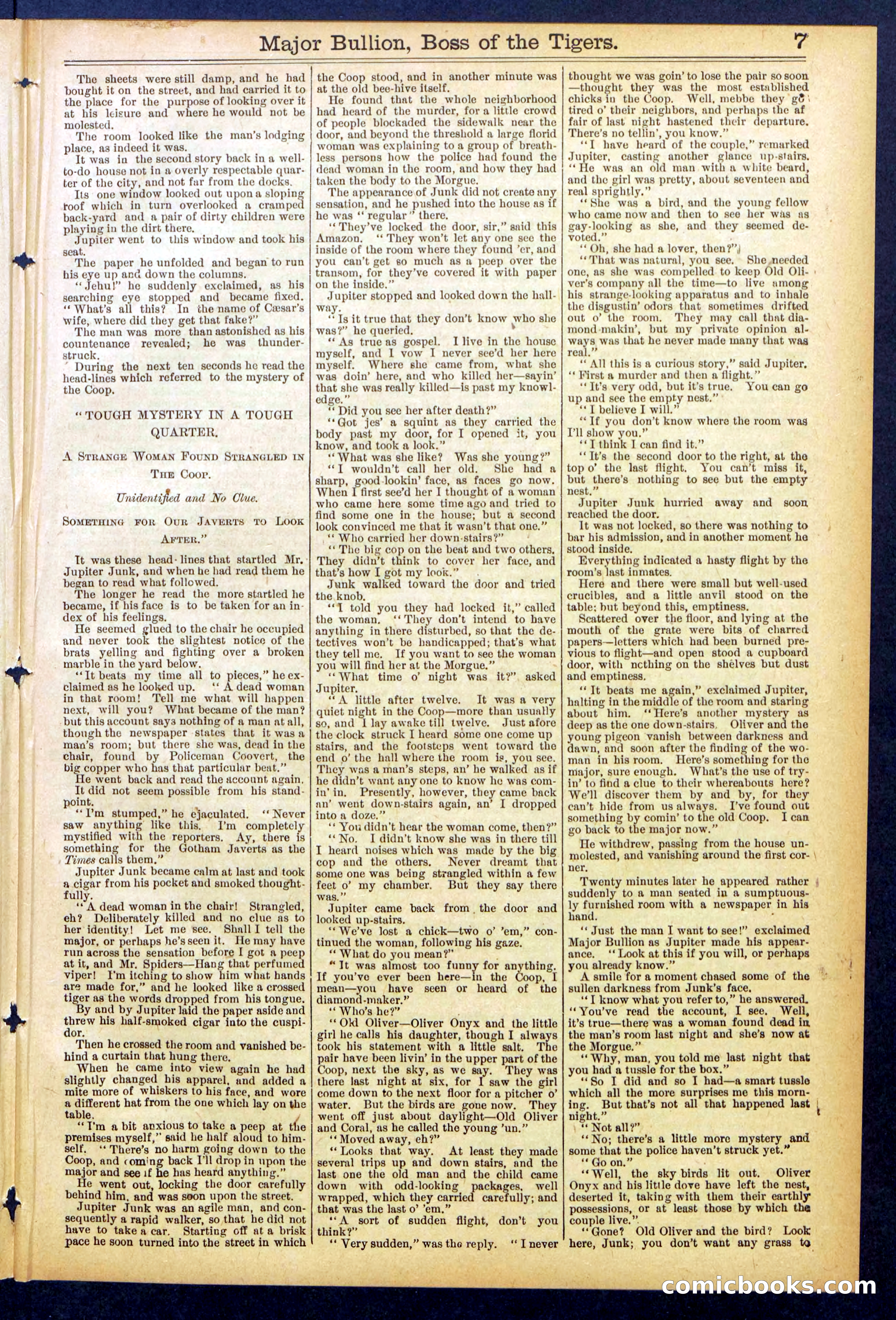 Beadle's Dime Library No. 840: Major Bullion, Boss of the Tigers — page 7 of 32