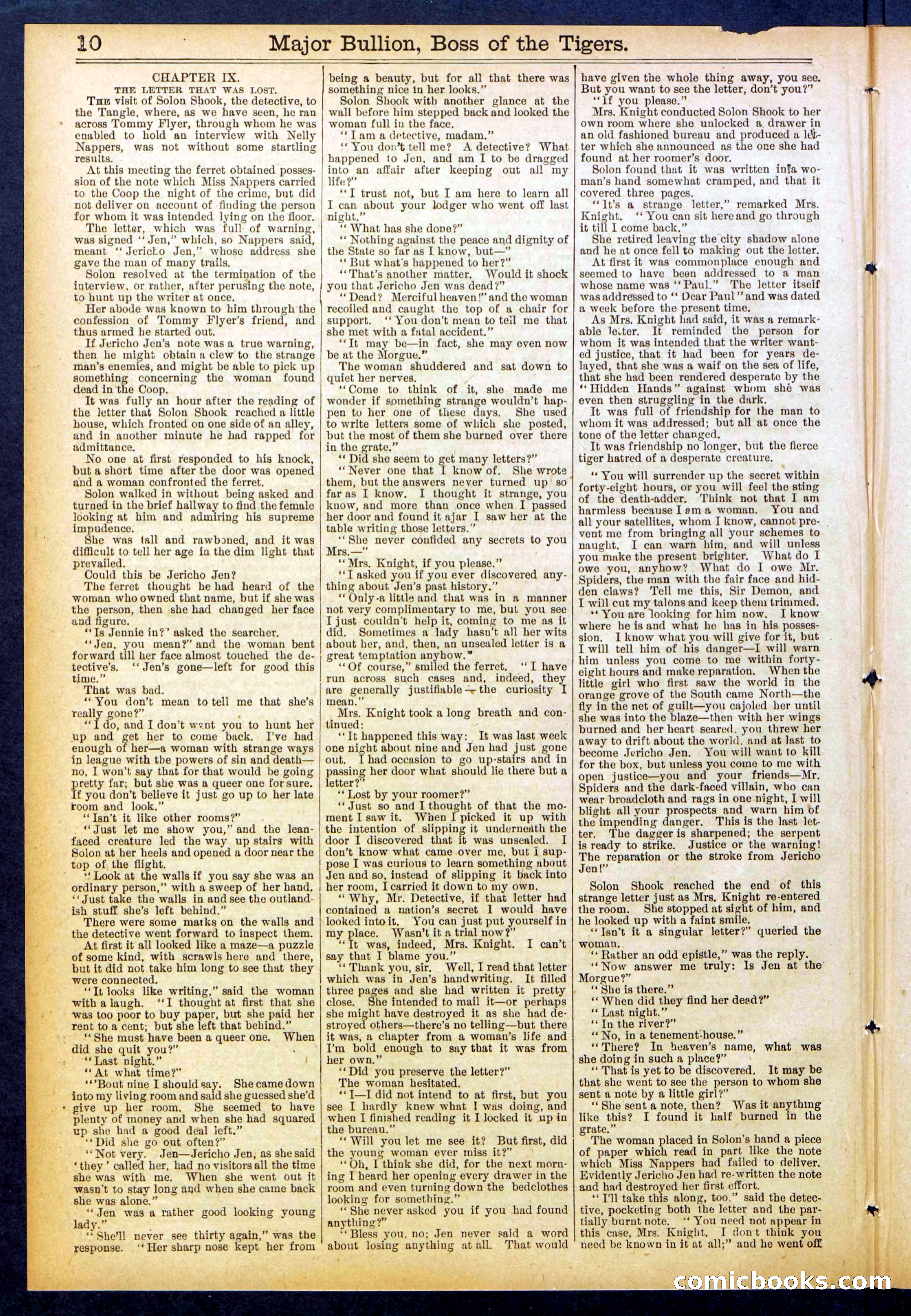 Beadle's Dime Library No. 840: Major Bullion, Boss of the Tigers — page 10 of 32