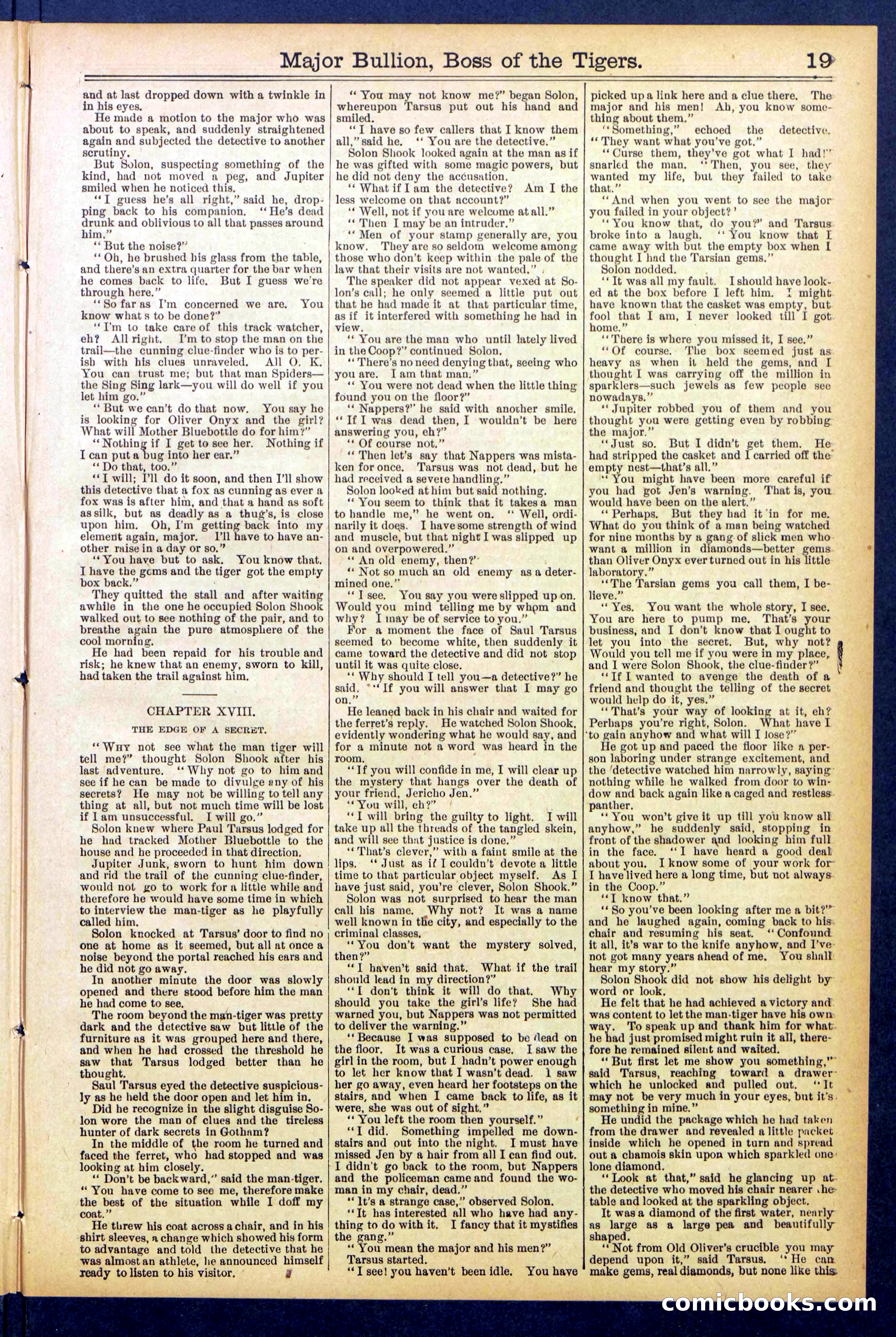 Beadle's Dime Library No. 840: Major Bullion, Boss of the Tigers — page 19 of 32