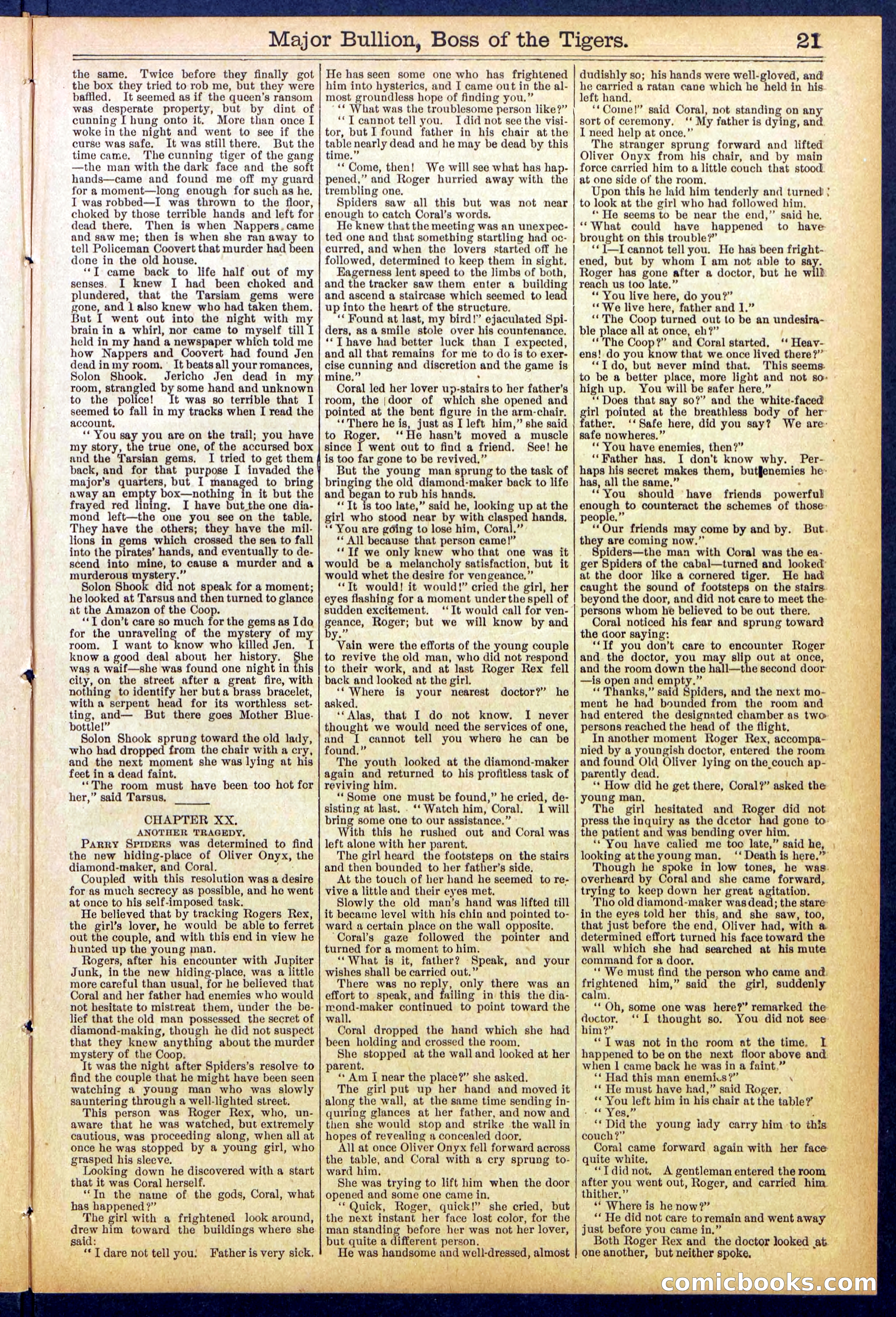 Beadle's Dime Library No. 840: Major Bullion, Boss of the Tigers — page 21 of 32