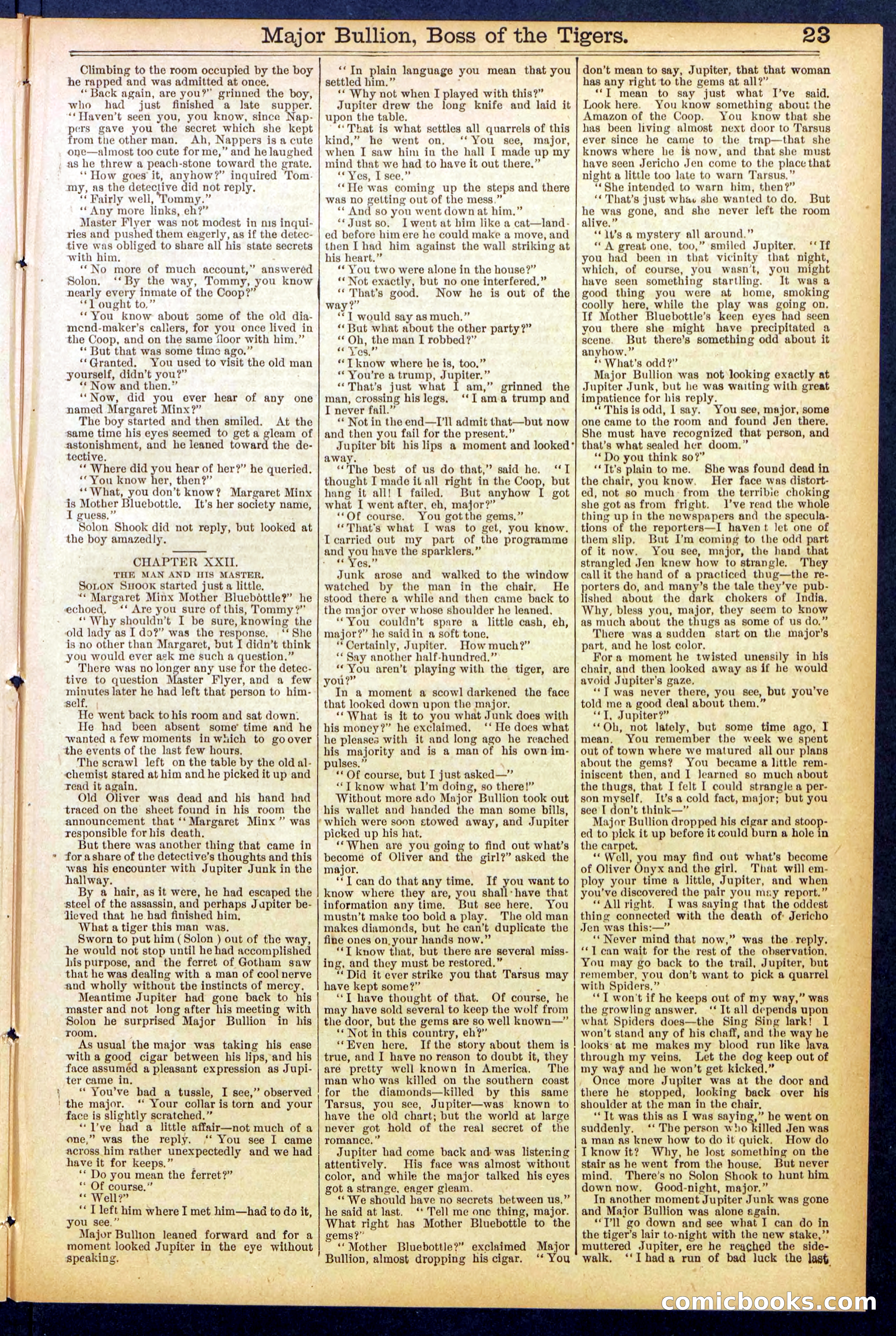 Beadle's Dime Library No. 840: Major Bullion, Boss of the Tigers — page 23 of 32