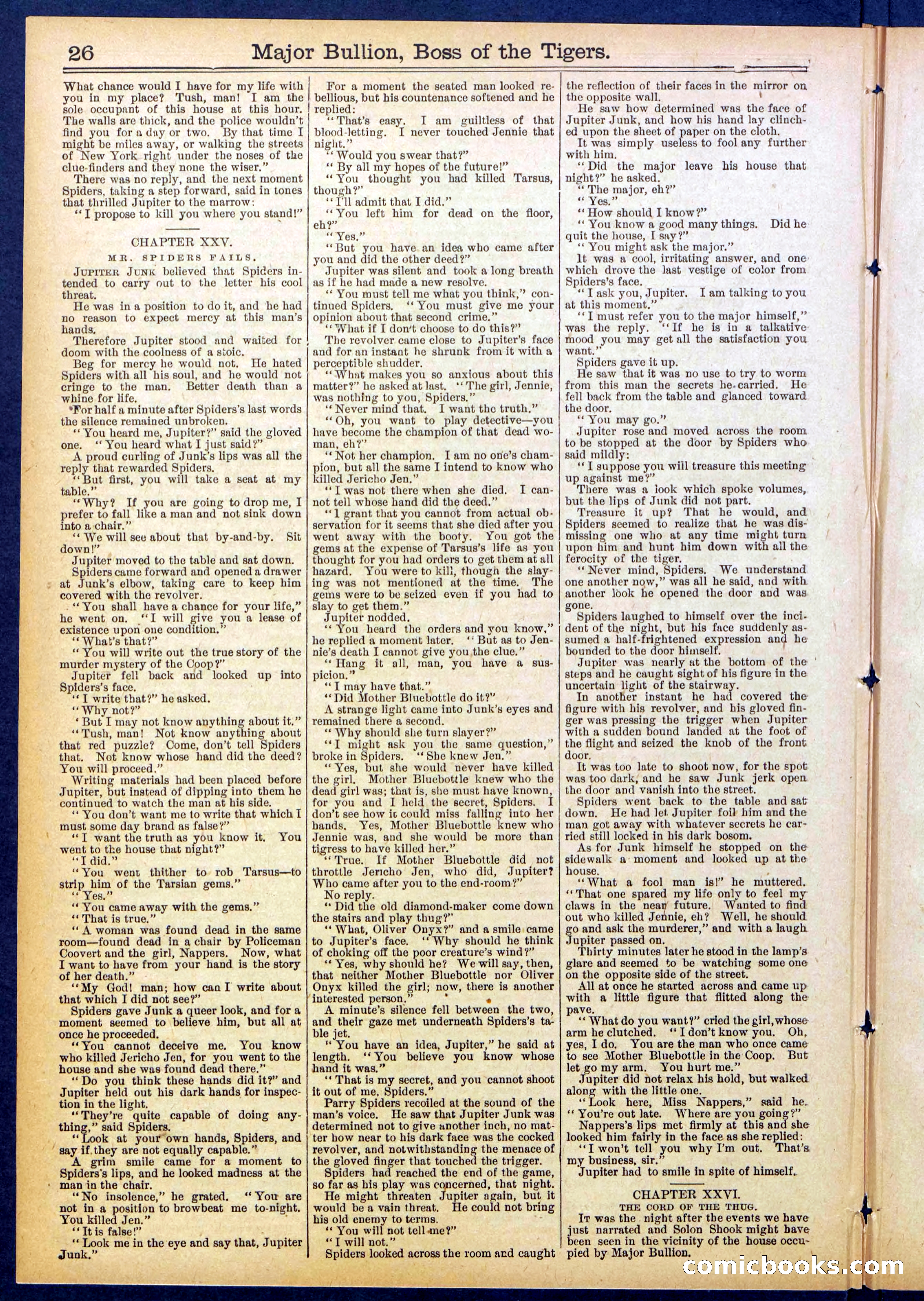 Beadle's Dime Library No. 840: Major Bullion, Boss of the Tigers — page 26 of 32