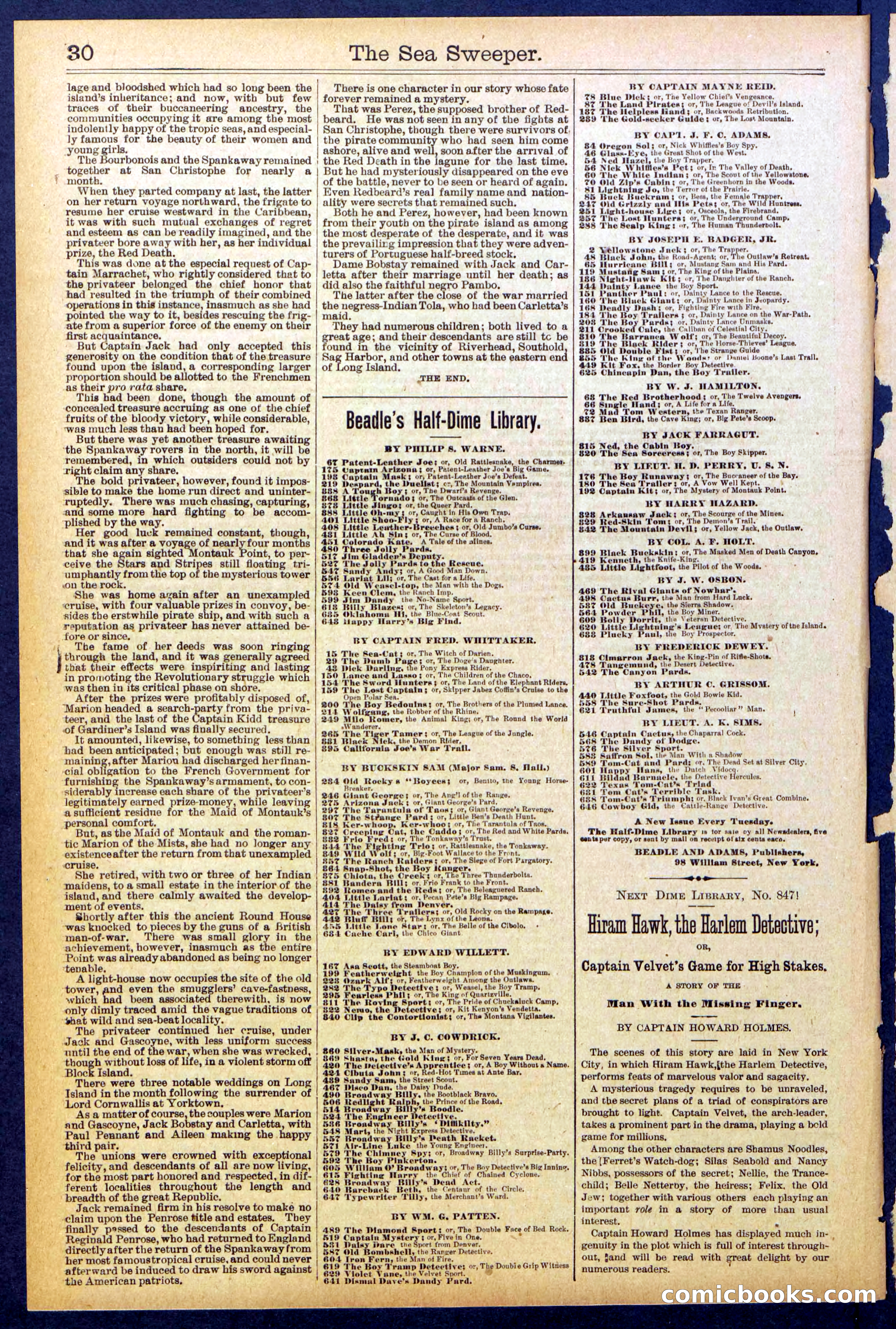 Beadle's Dime Library No. 846 — page 30 of 32