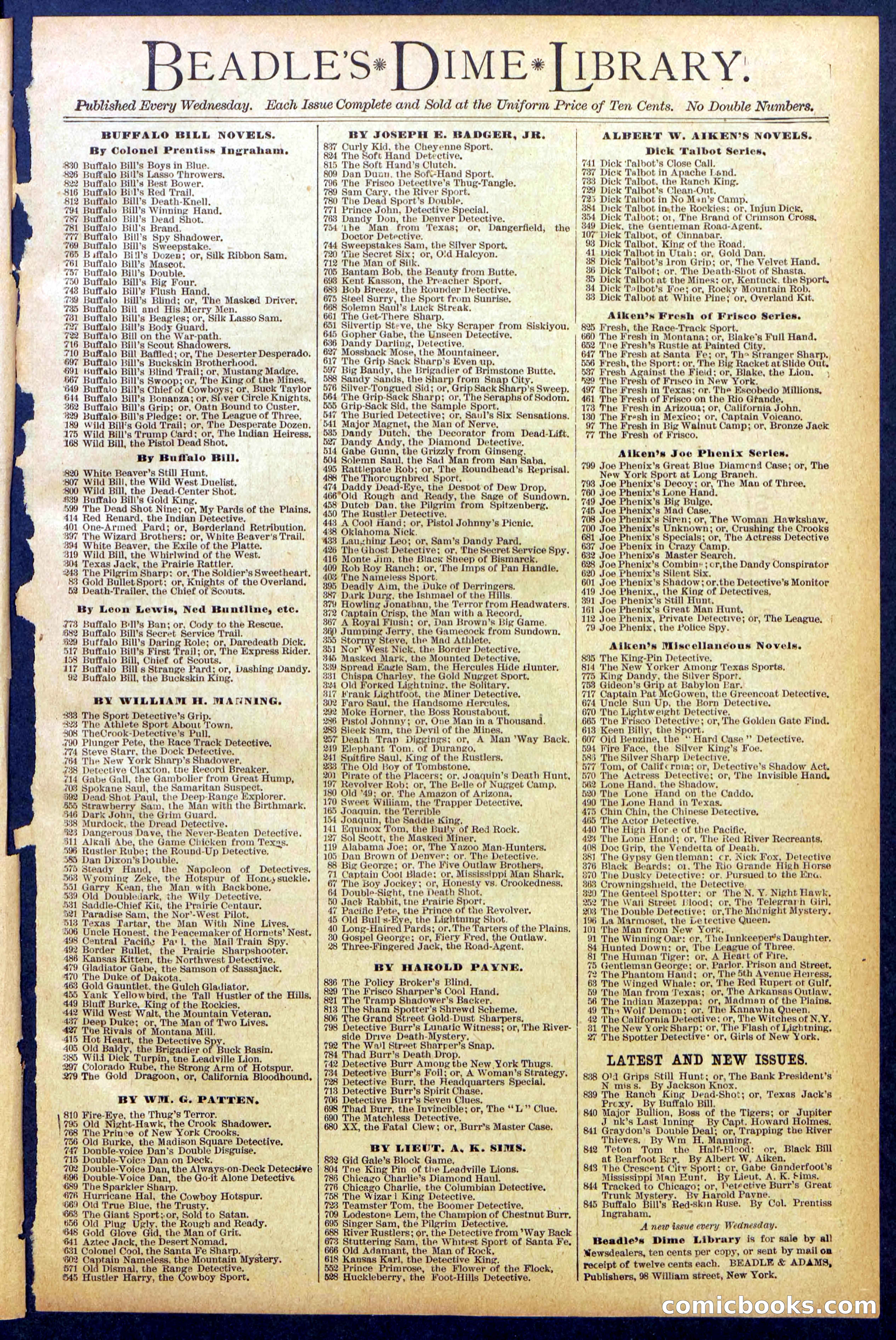 Beadle's Dime Library No. 846 — page 31 of 32