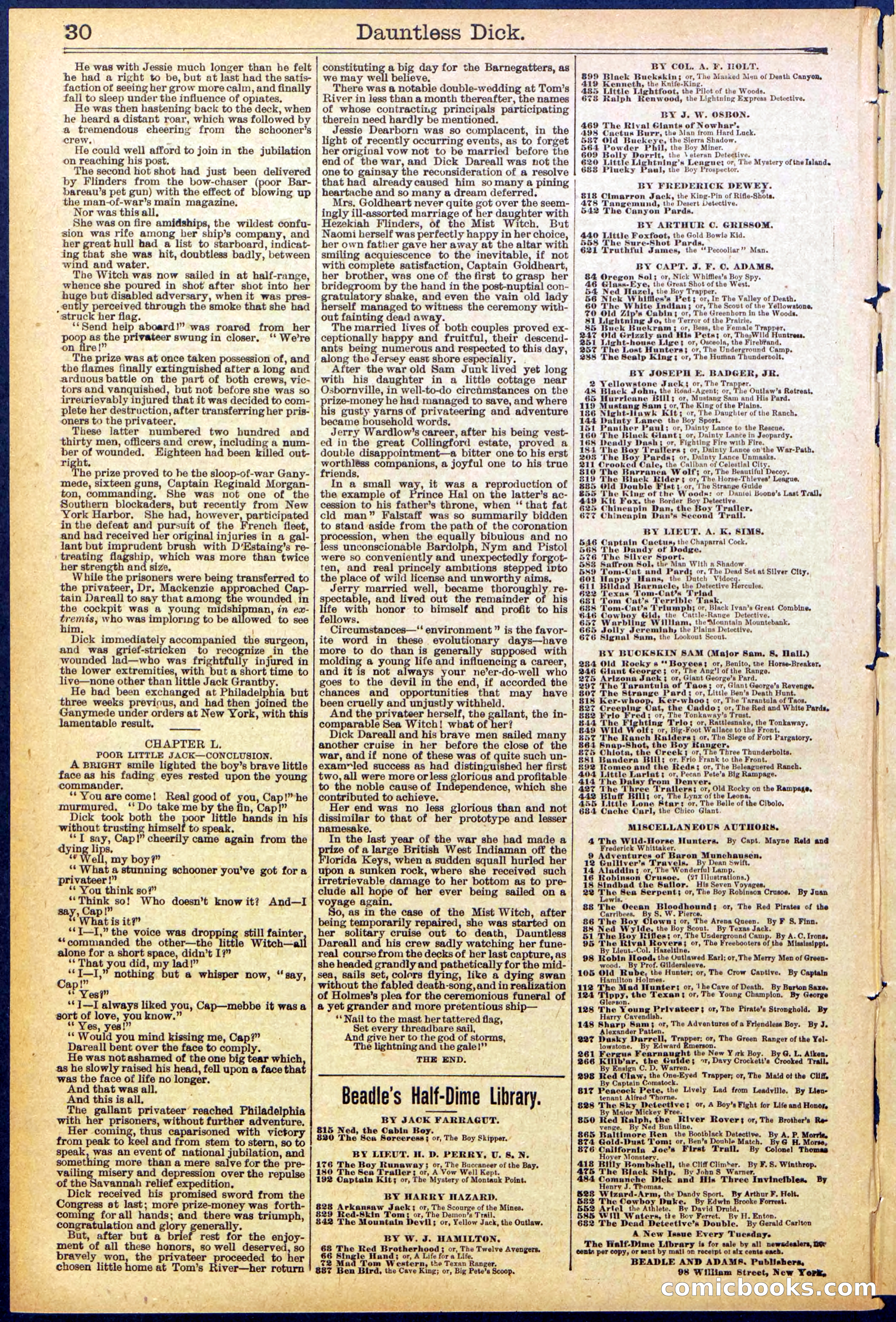 Beadle's Dime Library No. 878 — page 30 of 32
