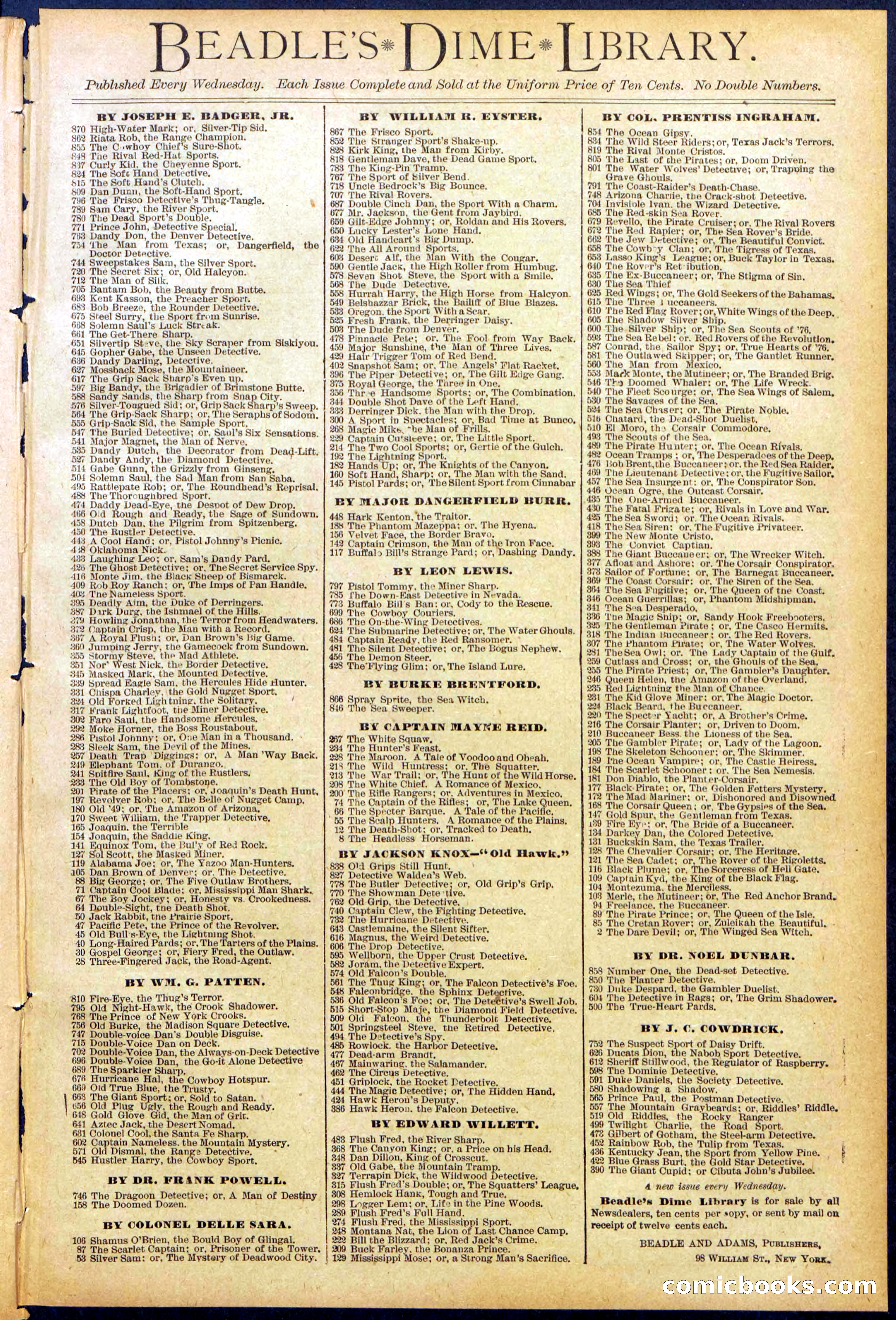 Beadle's Dime Library No. 878 — page 31 of 32