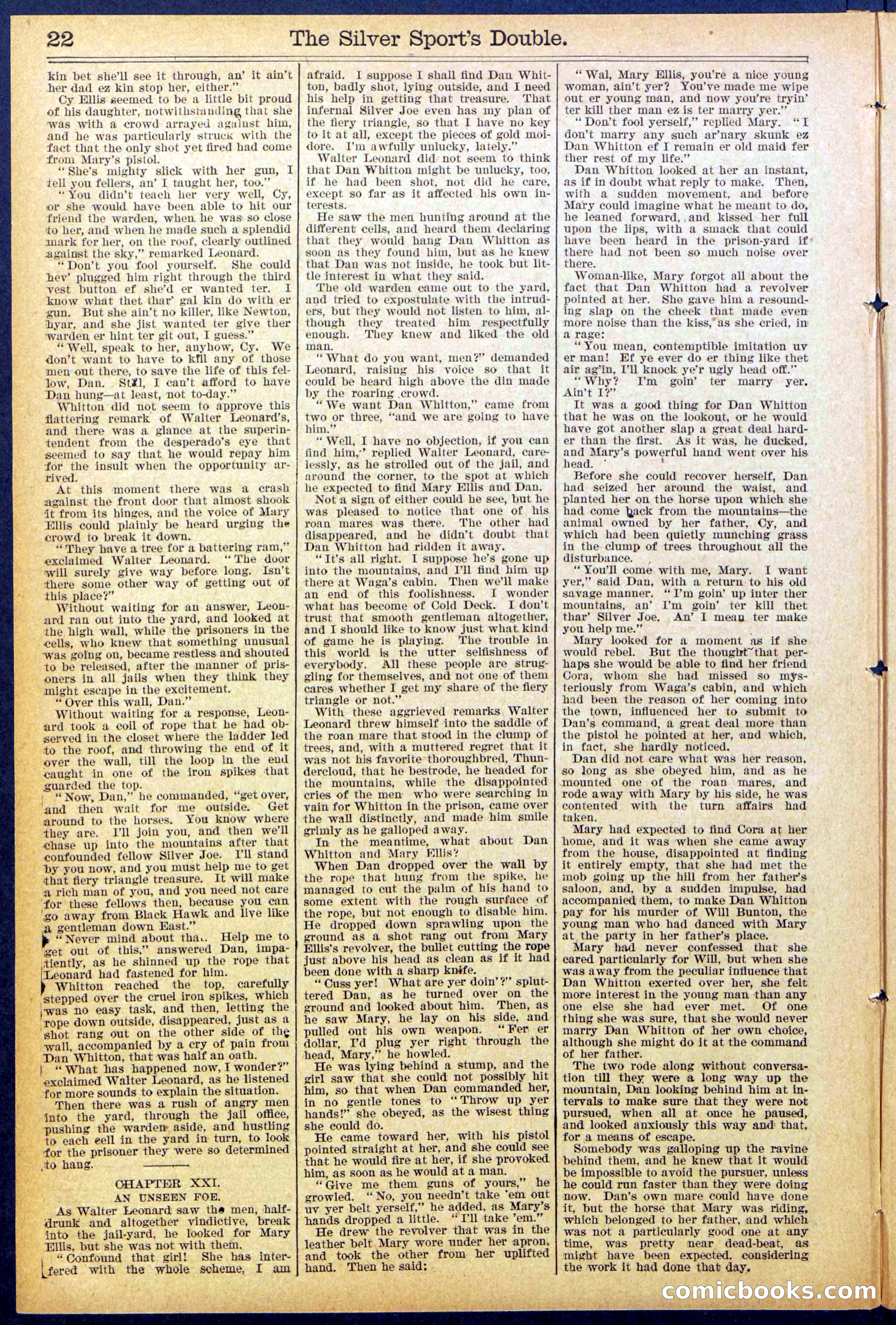 Beadle's New York Dime Library No. 880 — page 22 of 32
