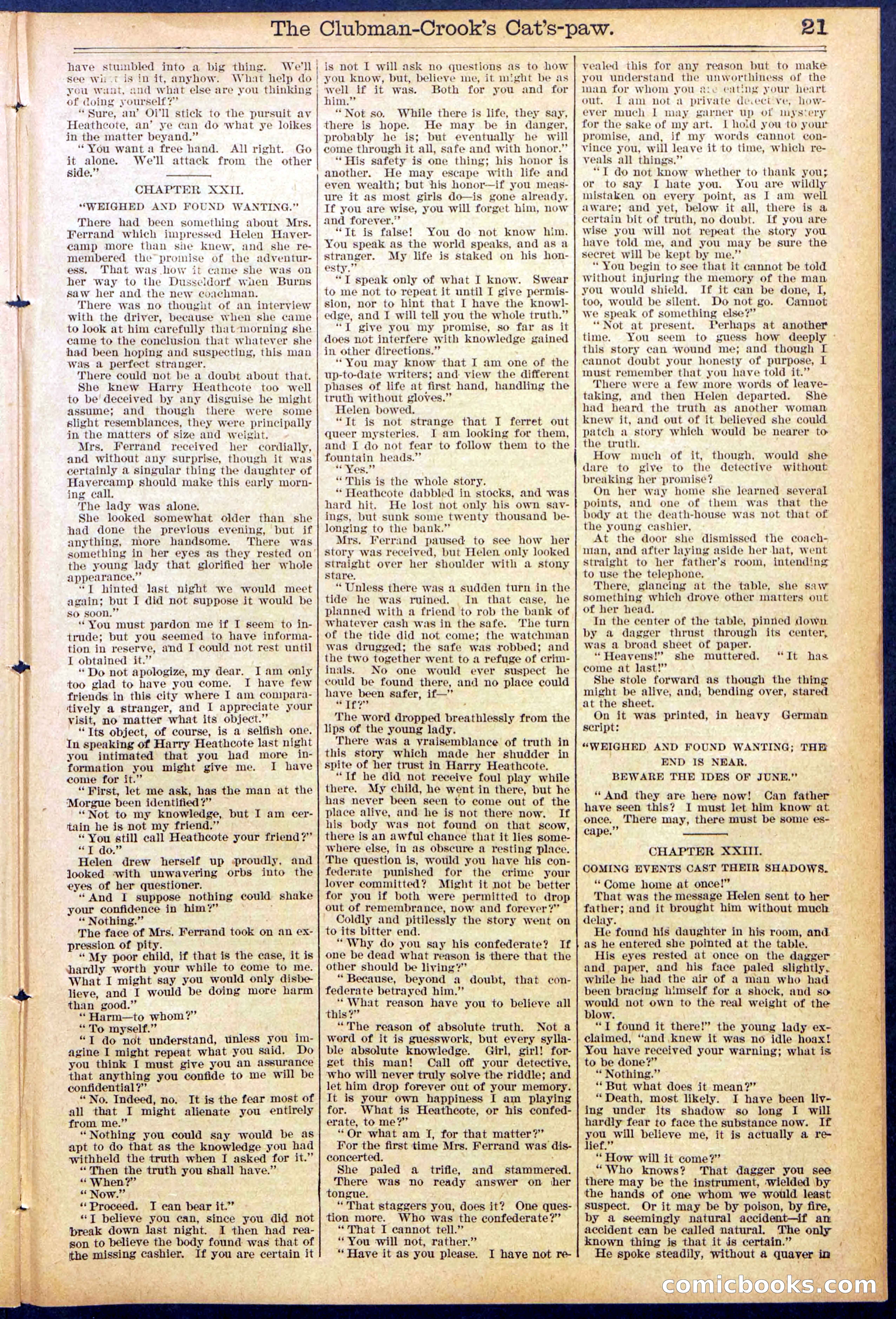 Beadle's New York Dime Library, No. 881 — page 21 of 32
