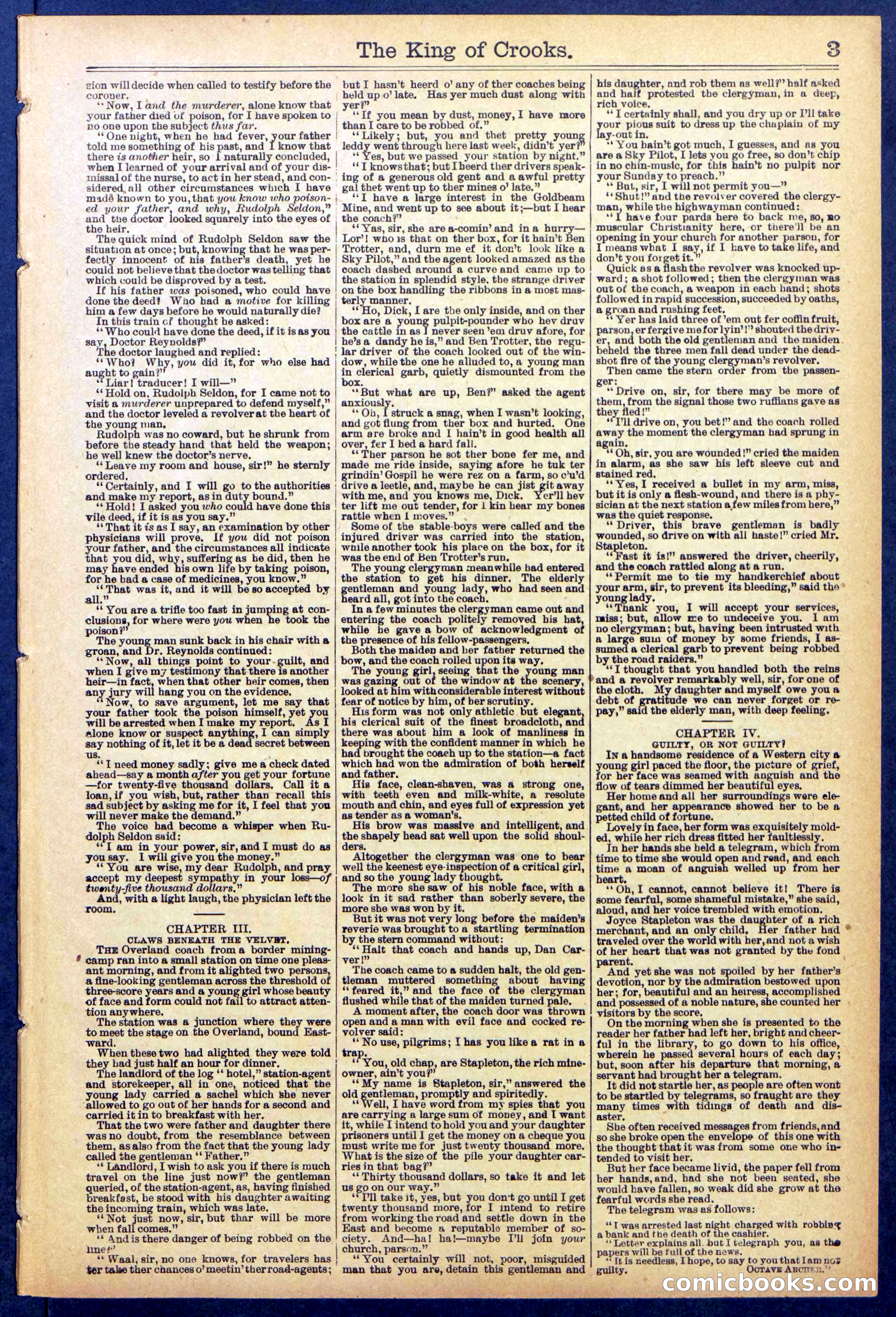 Beadle's New York Dime Library No. 886 — page 3 of 32