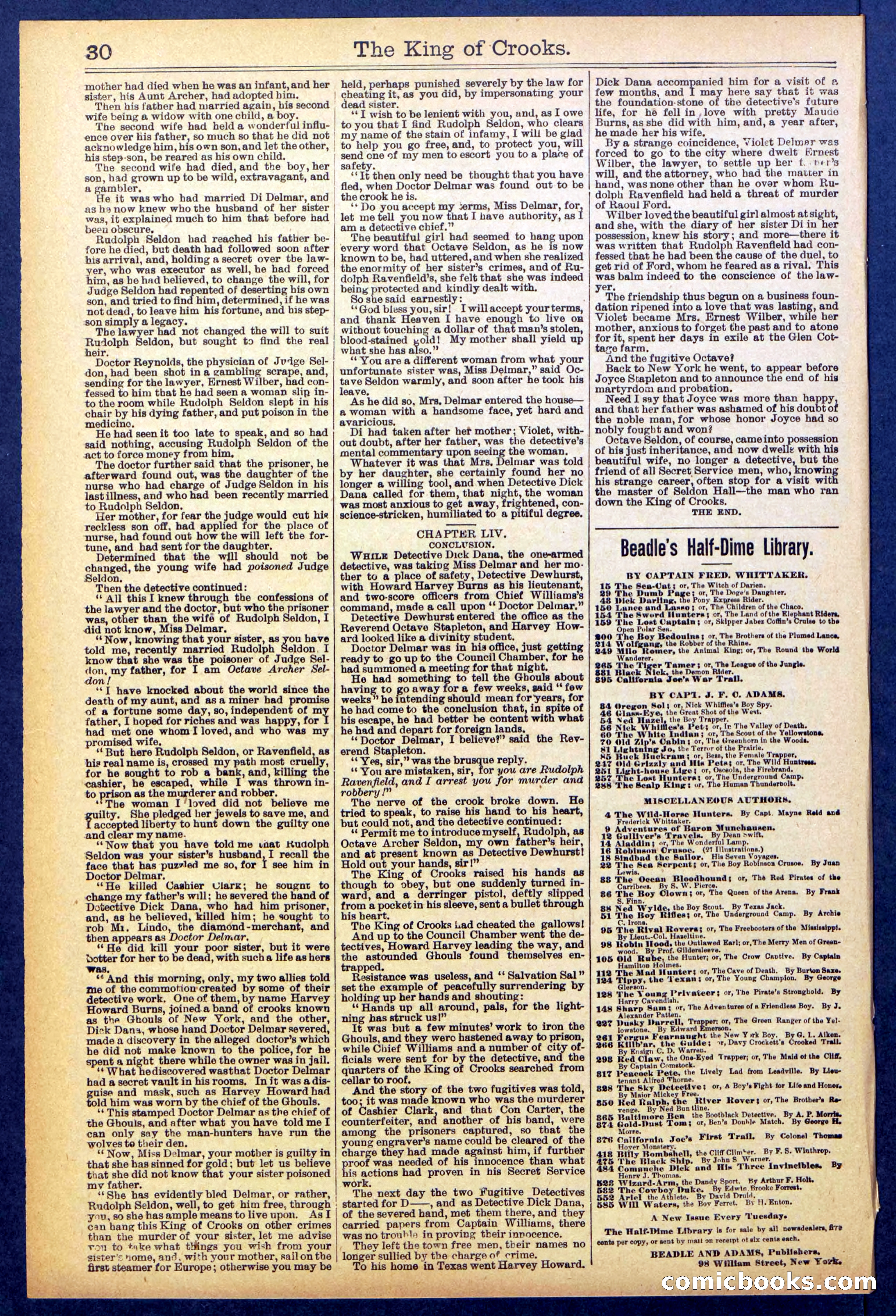 Beadle's New York Dime Library No. 886 — page 30 of 32