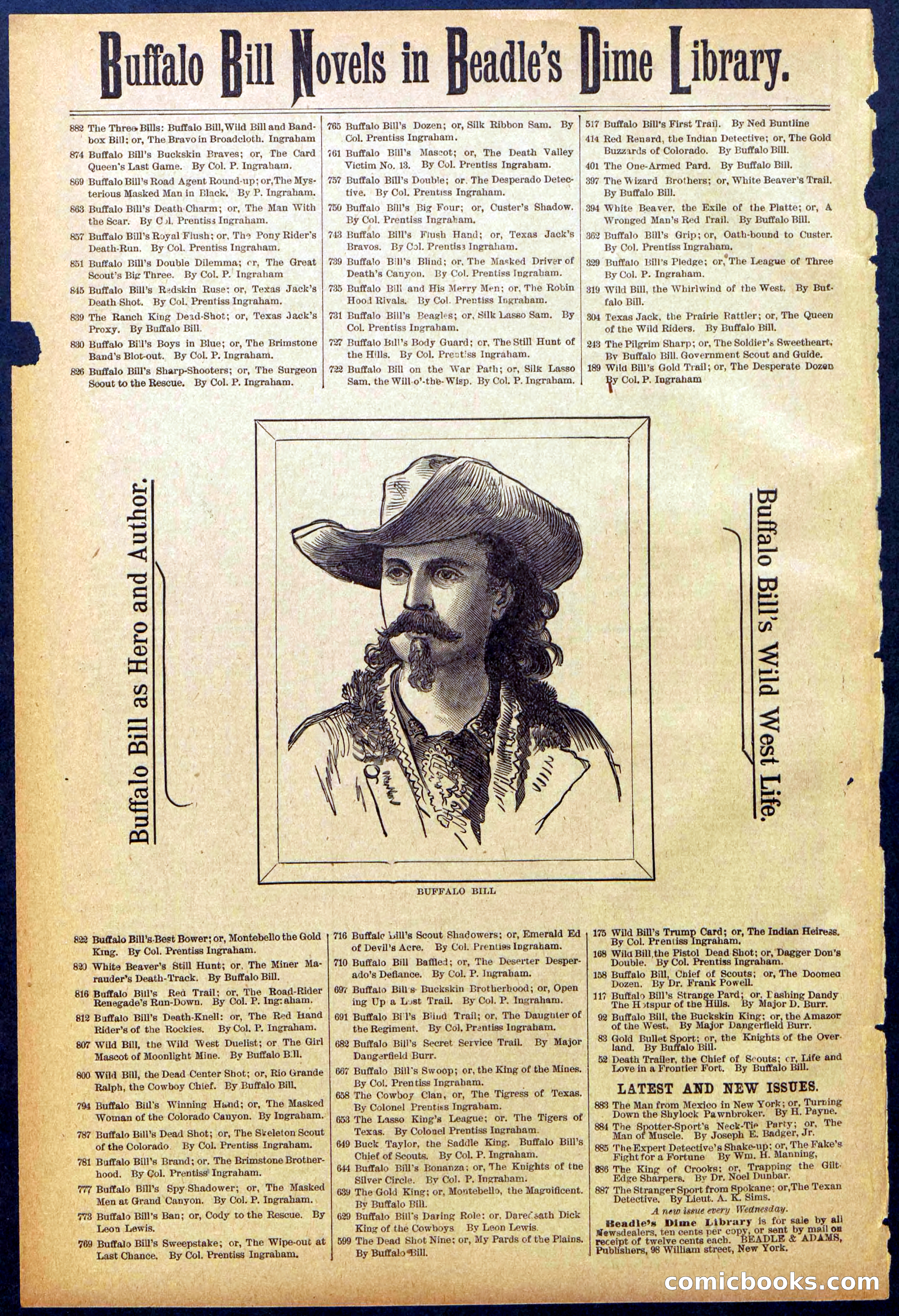 Beadle's New York Dime Library No. 886 — page 32 of 32