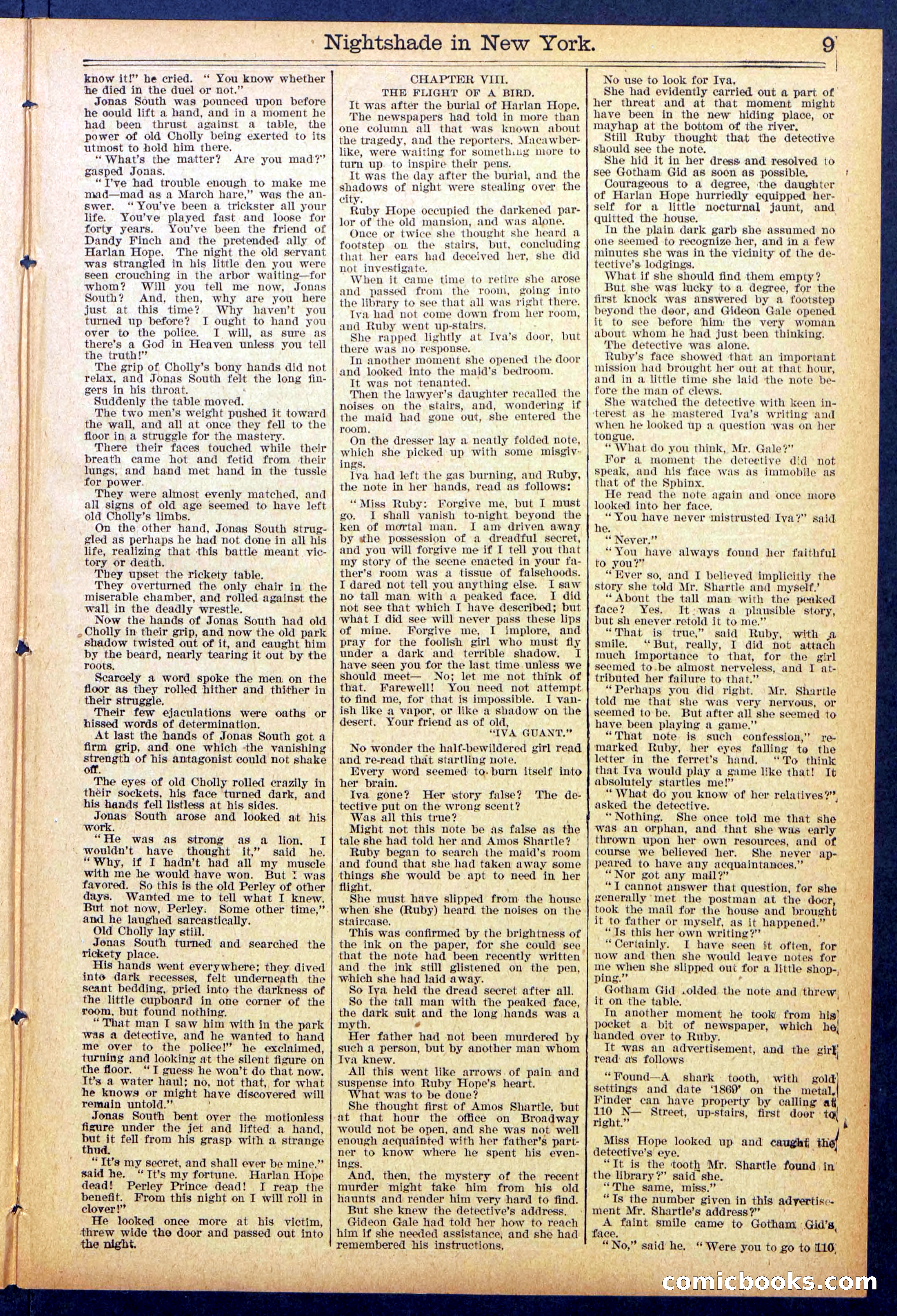 Beadle's New York Dime Library No. 888 — page 9 of 32