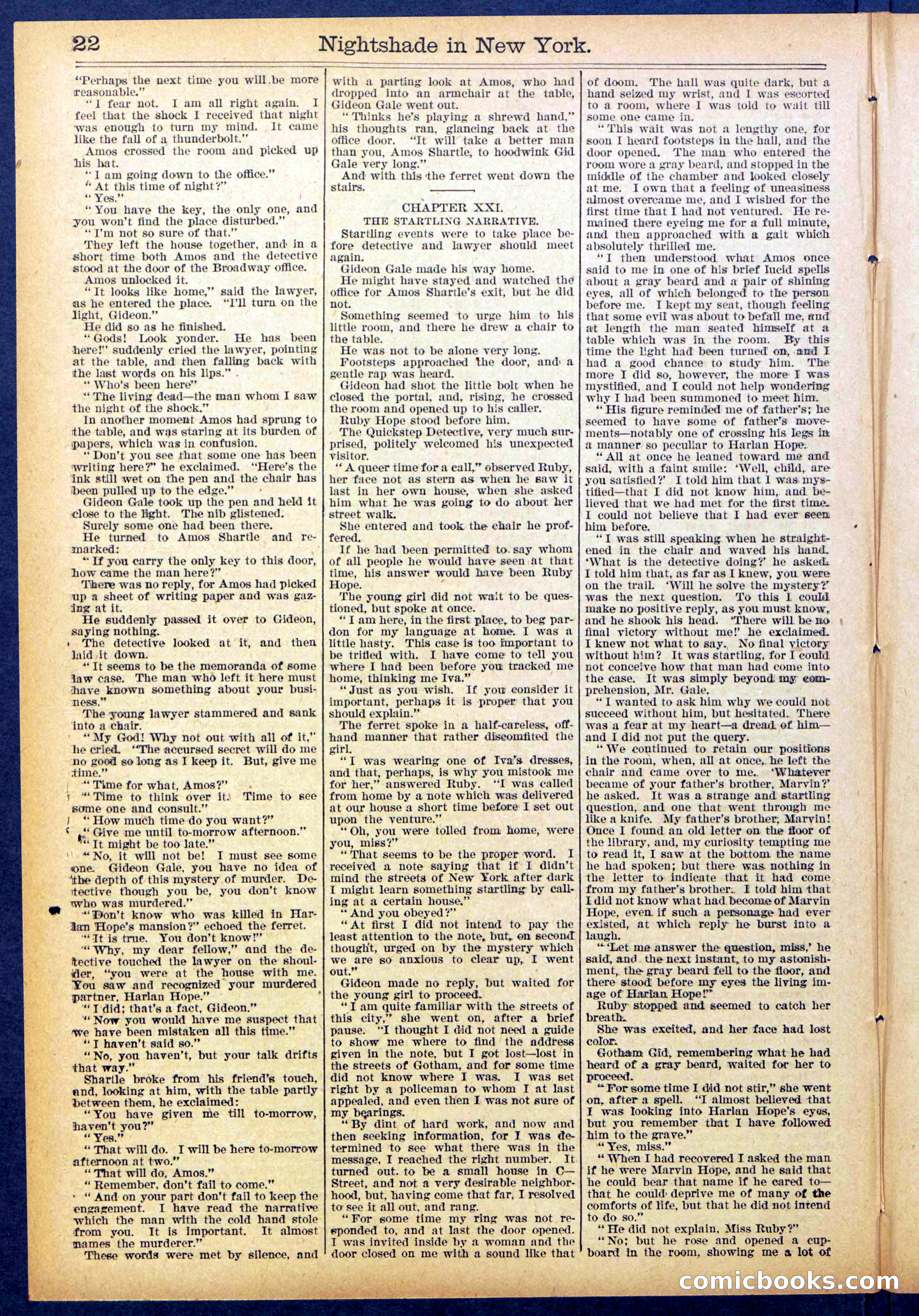 Beadle's New York Dime Library No. 888 — page 22 of 32