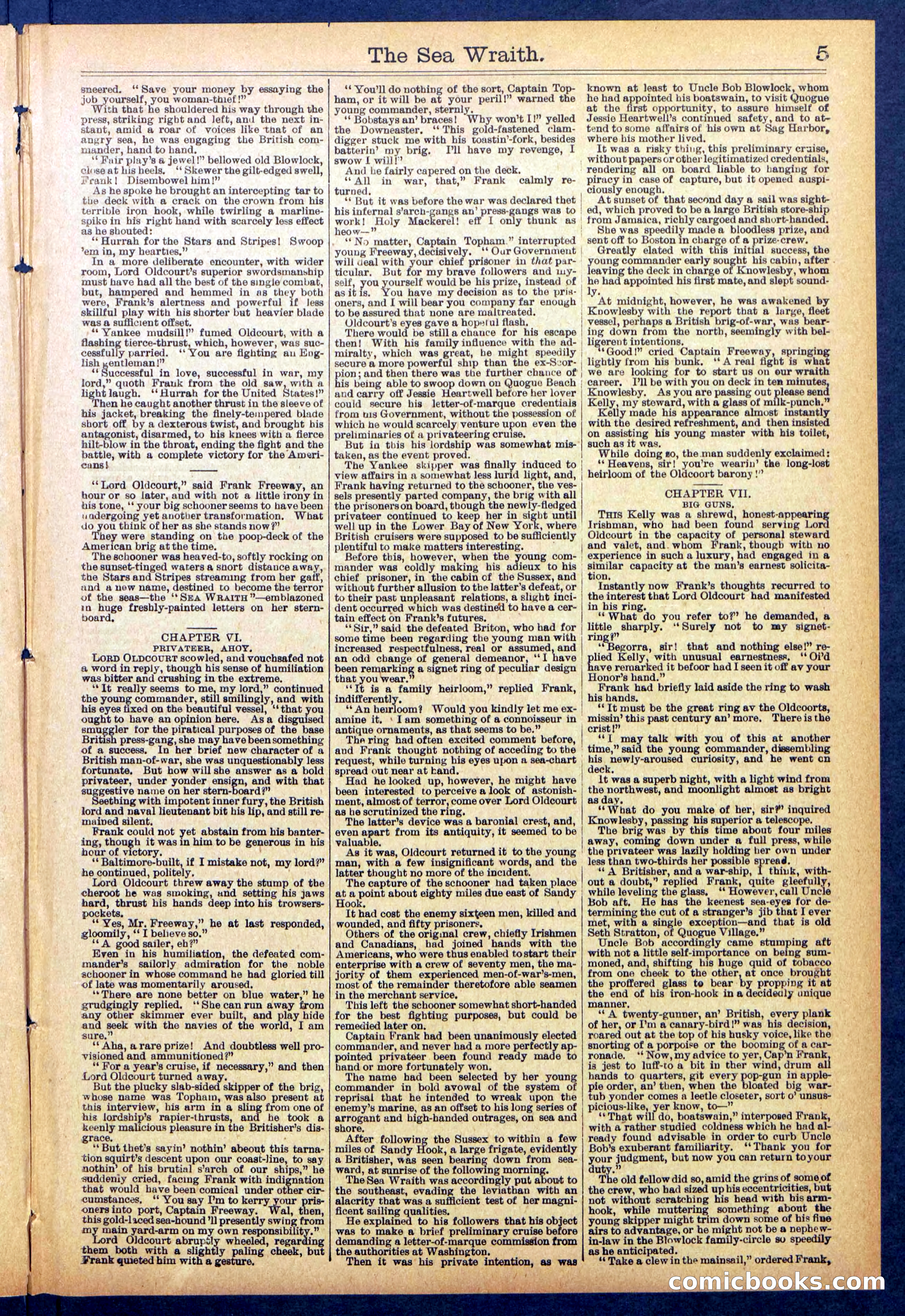 Beadle's Dime Library No. 889: Sea Wraith Driftford — page 5 of 32