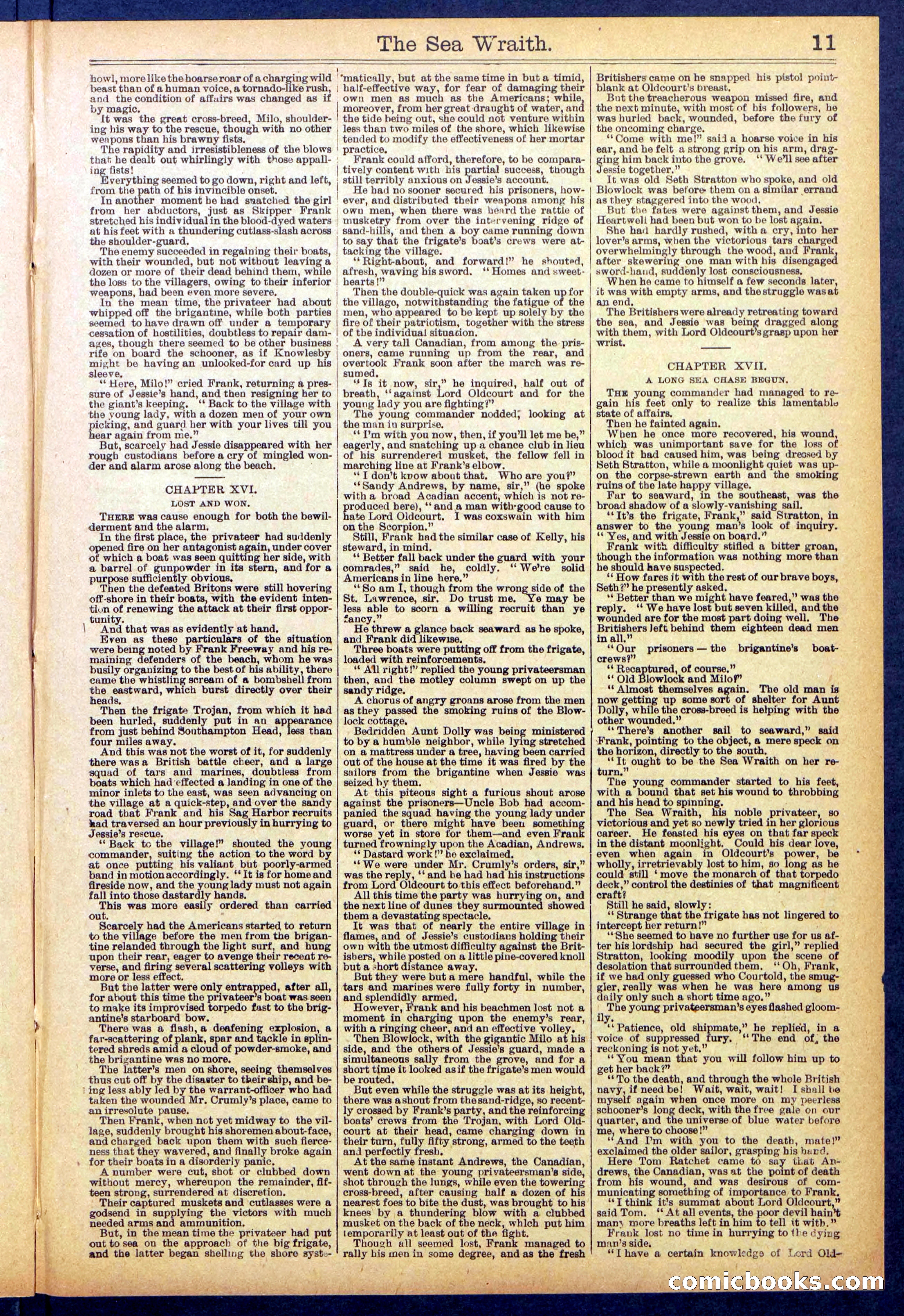 Beadle's Dime Library No. 889: Sea Wraith Driftford — page 11 of 32