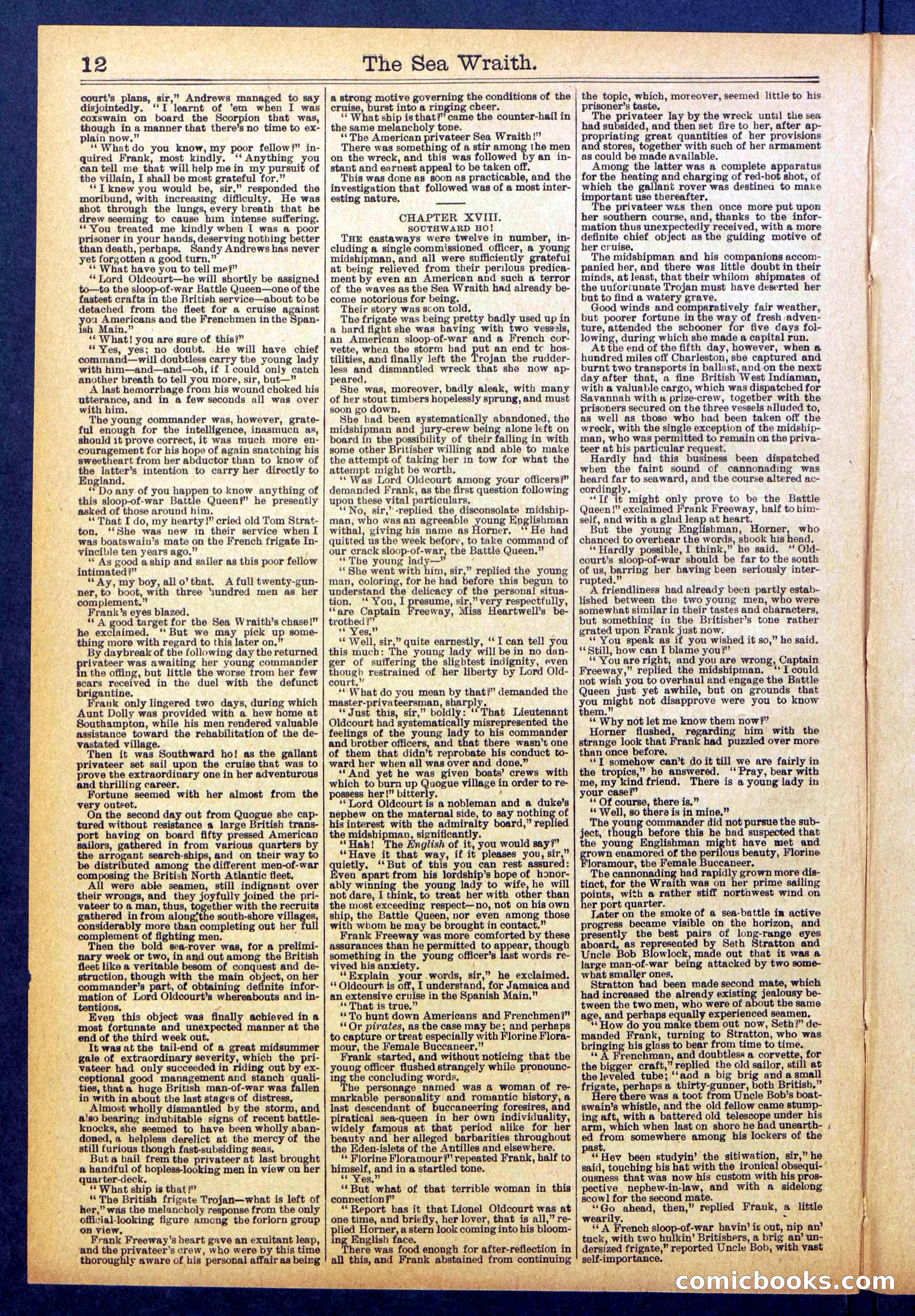 Beadle's Dime Library No. 889: Sea Wraith Driftford — page 12 of 32